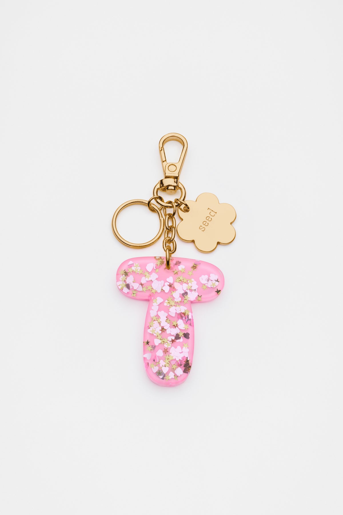 Glitter Initial Bag Charm