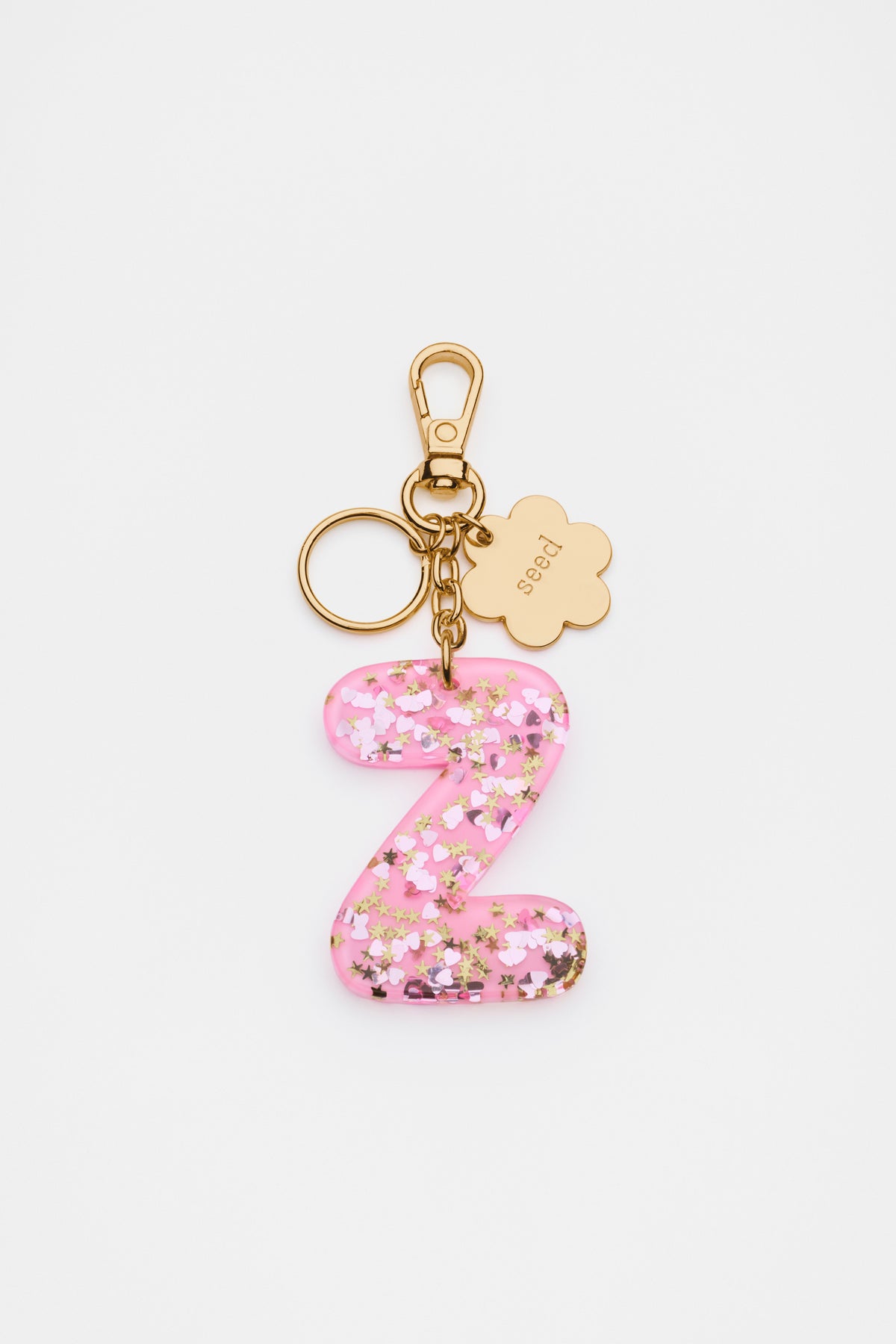 Glitter Initial Bag Charm