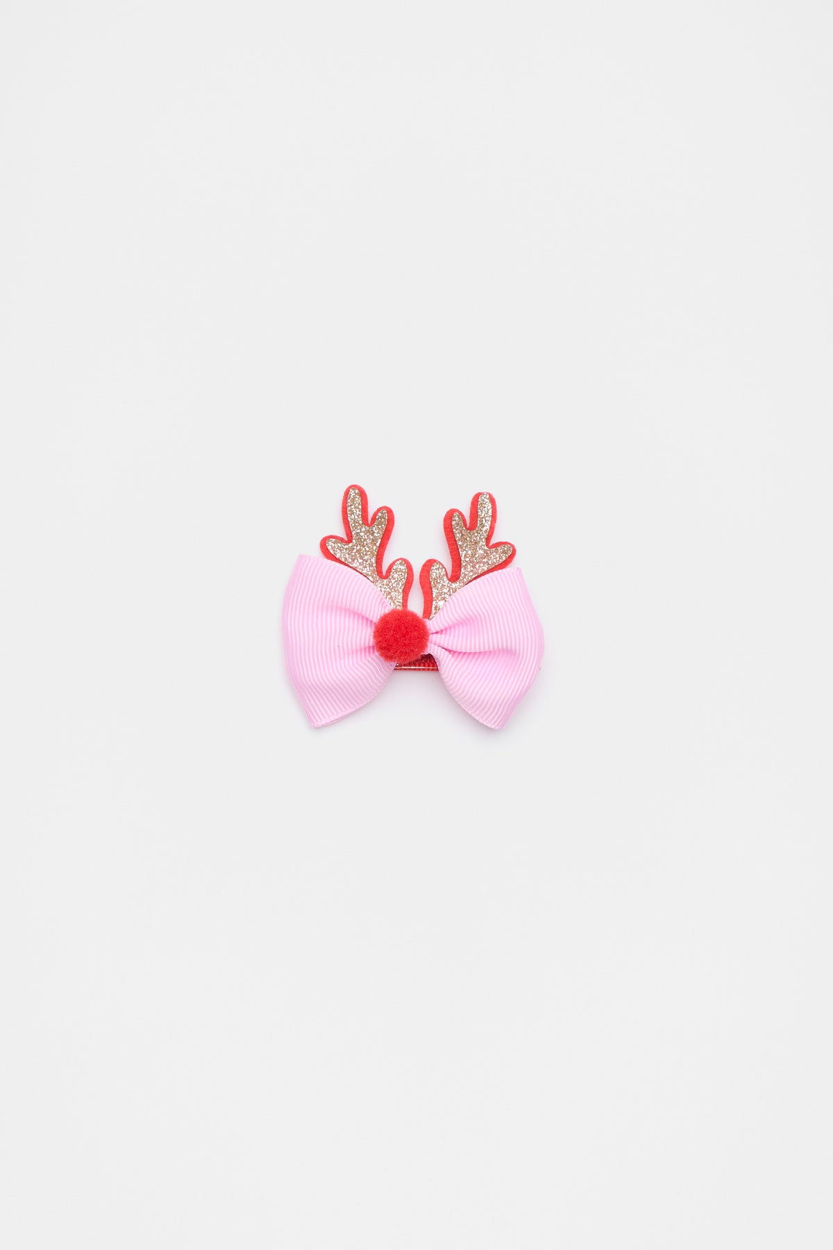 Grosgrain Reindeer Bow Duck Clip