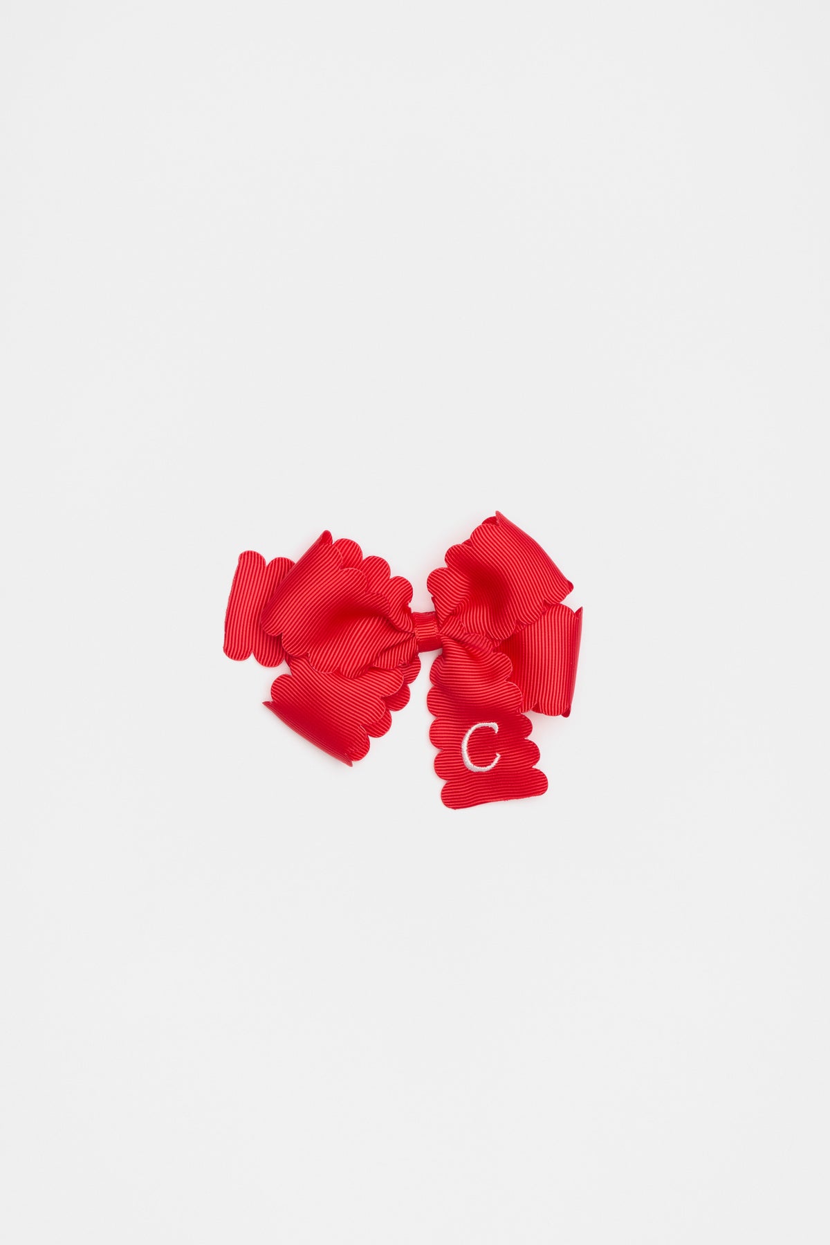 Grosgrain Initial Bow Duck Clip