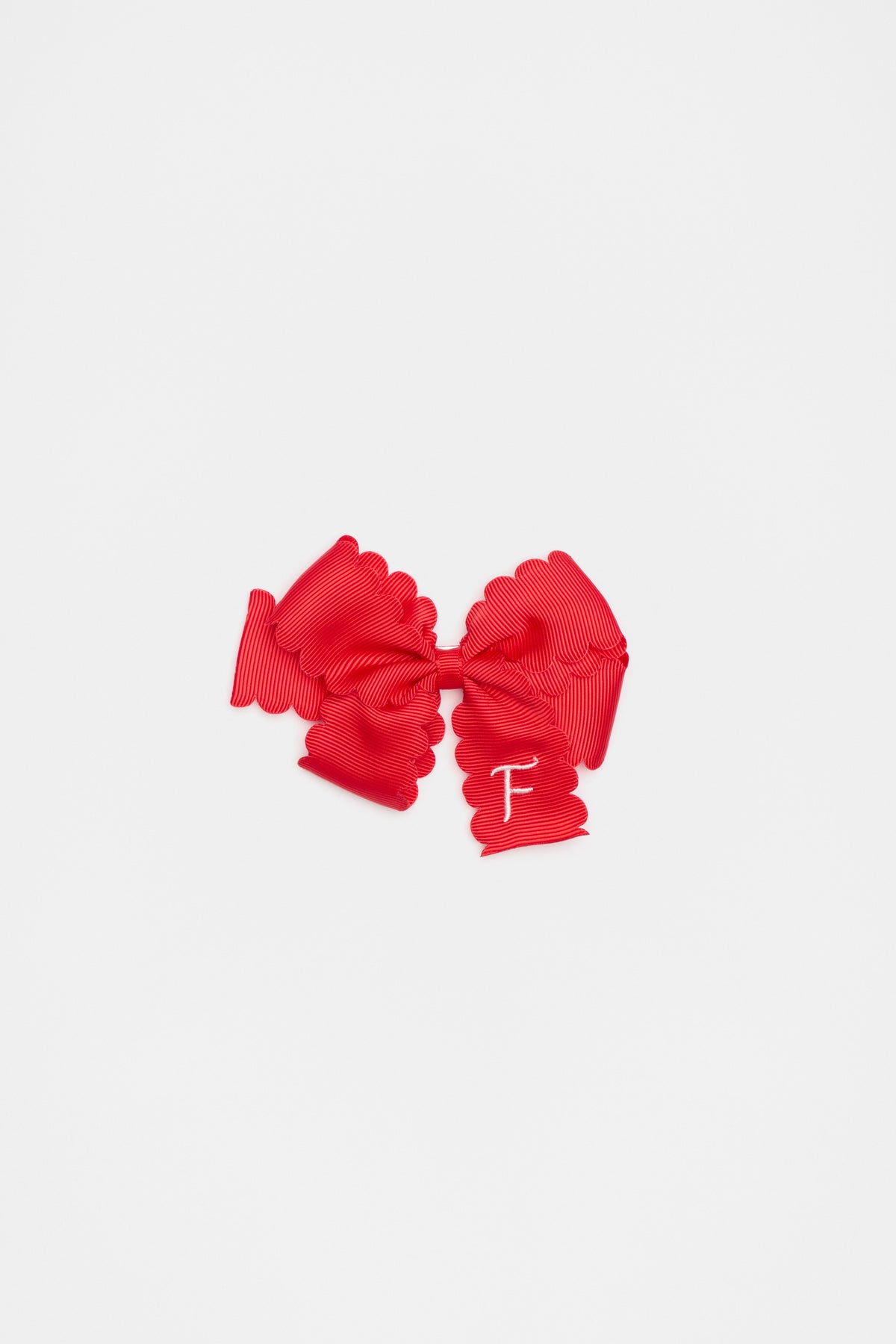 Grosgrain Initial Bow Duck Clip