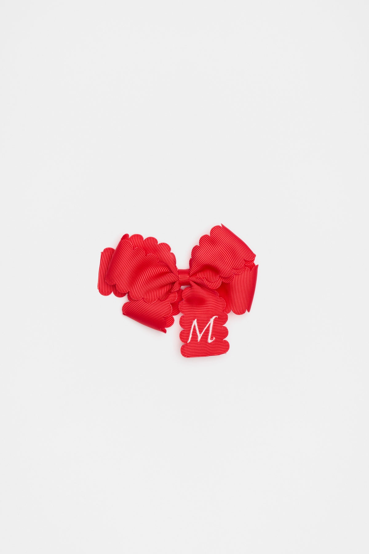 Grosgrain Initial Bow Duck Clip
