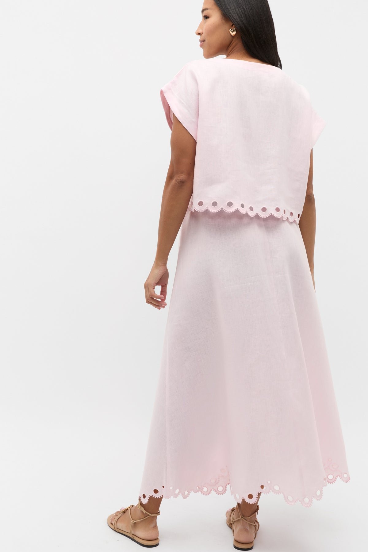 Linen Embroidered Tee