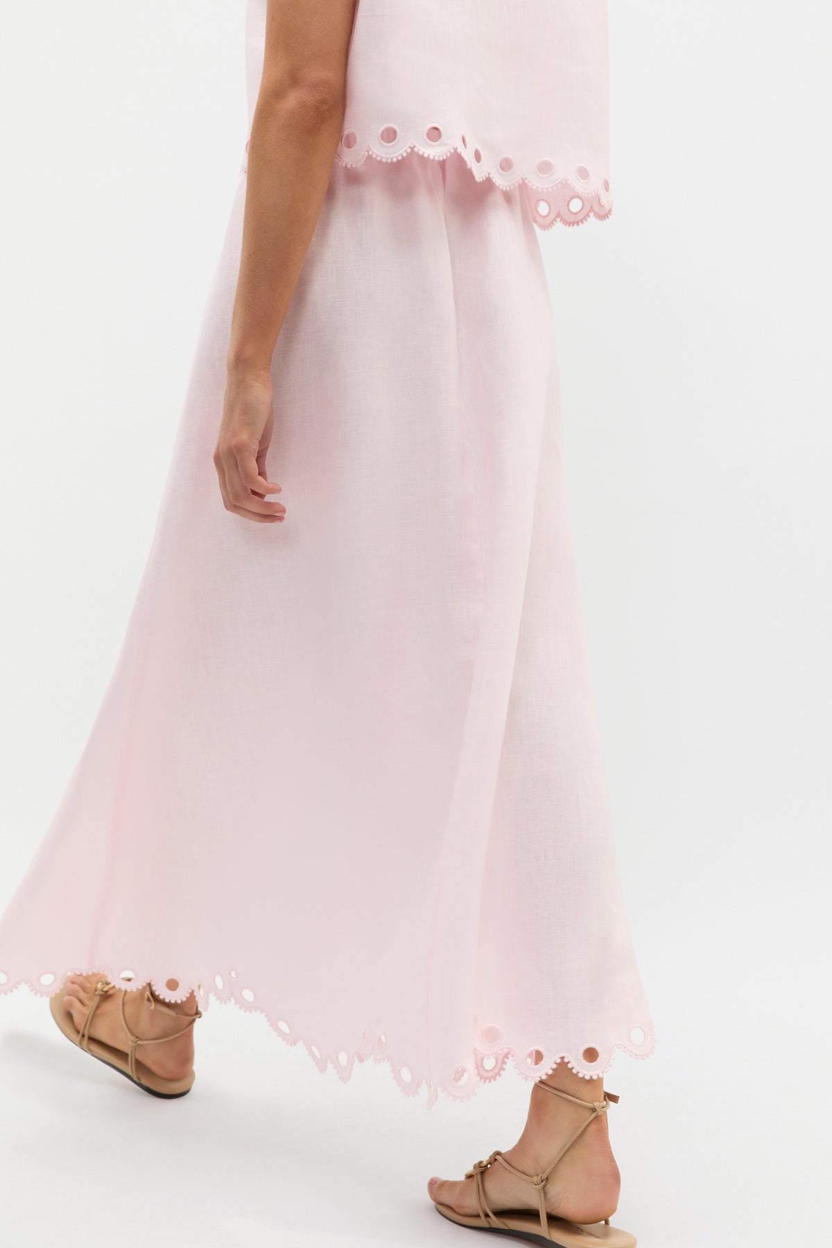 Linen Embroidered Skirt