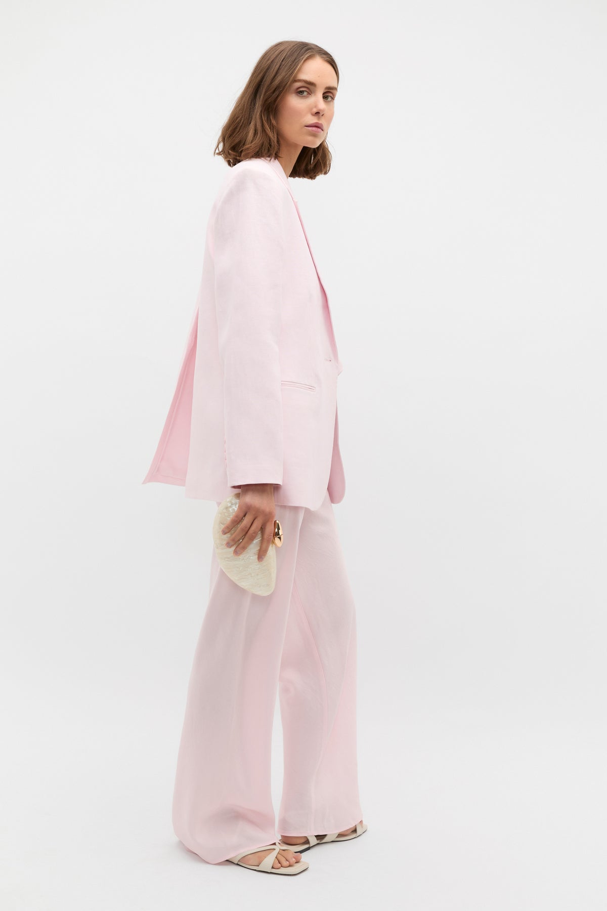 Tailored Linen Back Detail Blazer