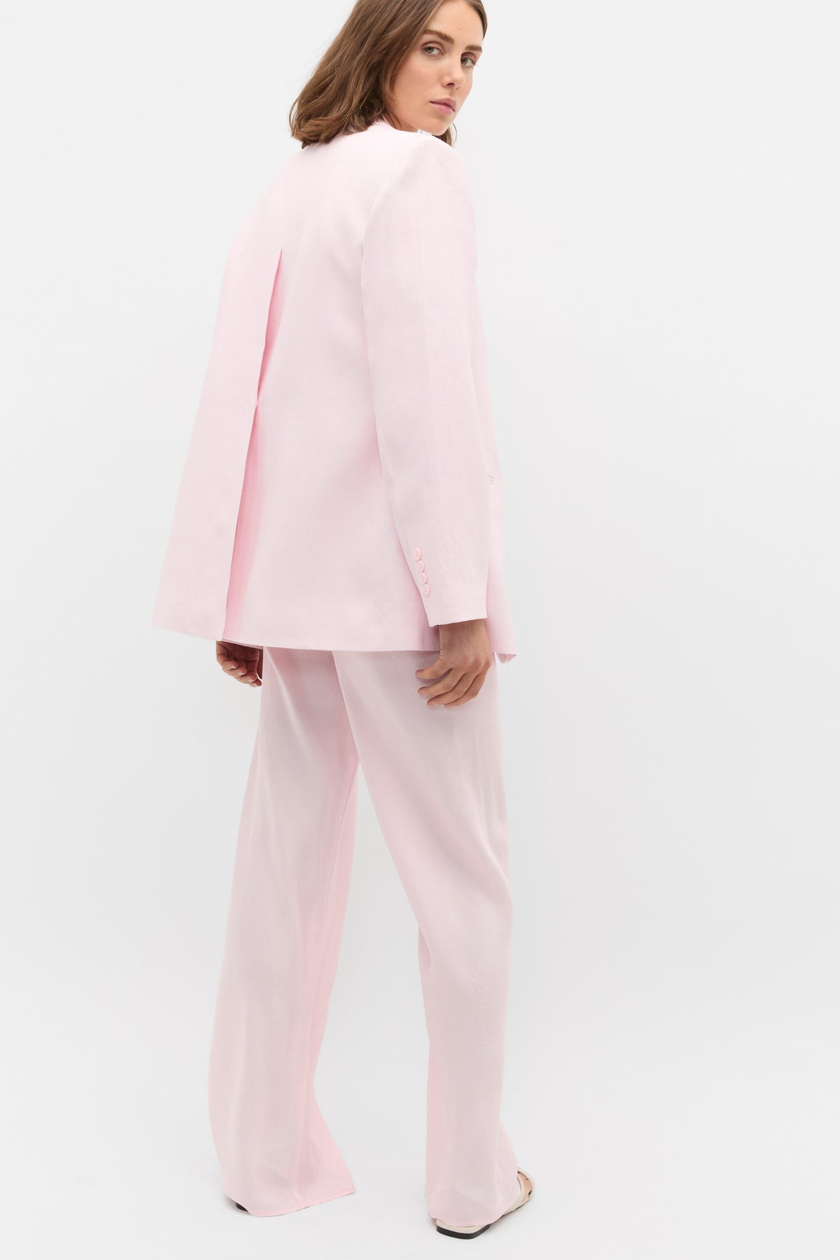 Tailored Linen Back Detail Blazer