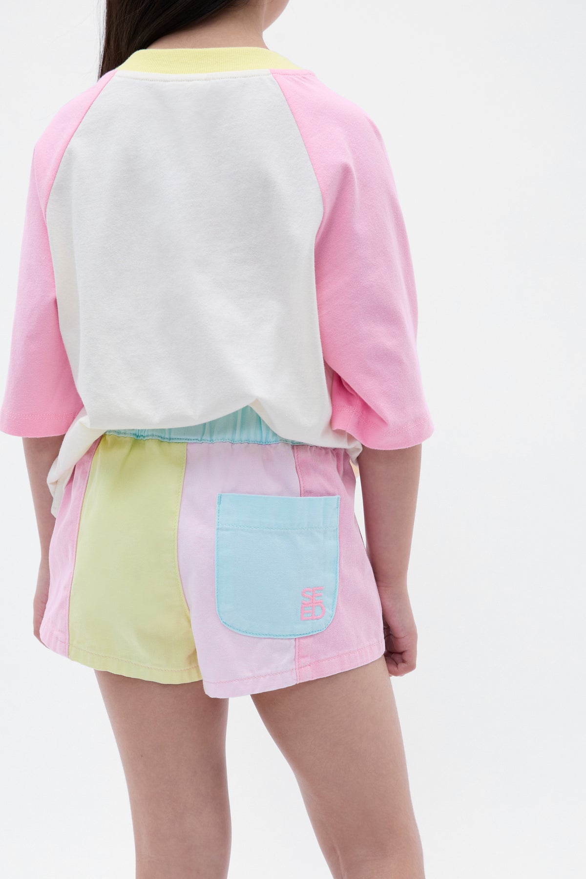 Colourblock Denim Short