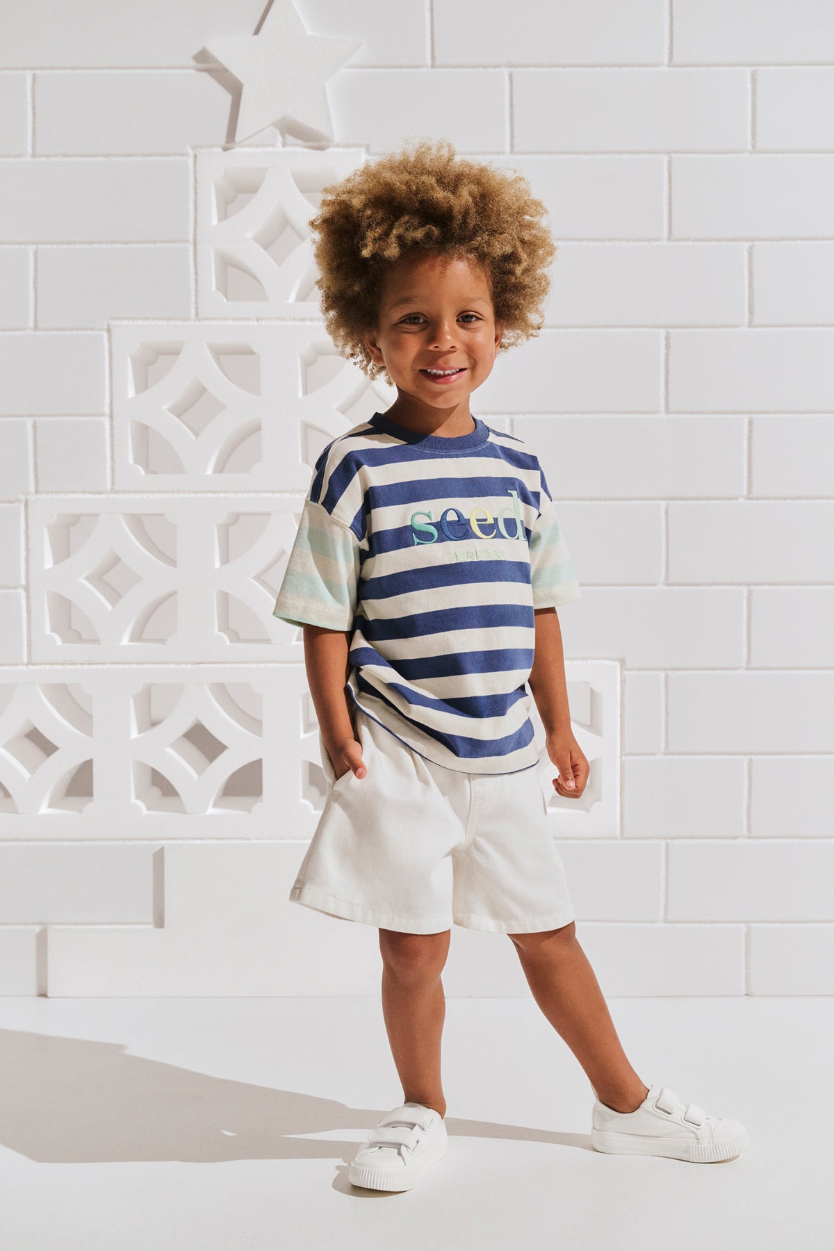Colourblock Stripe Logo Tee