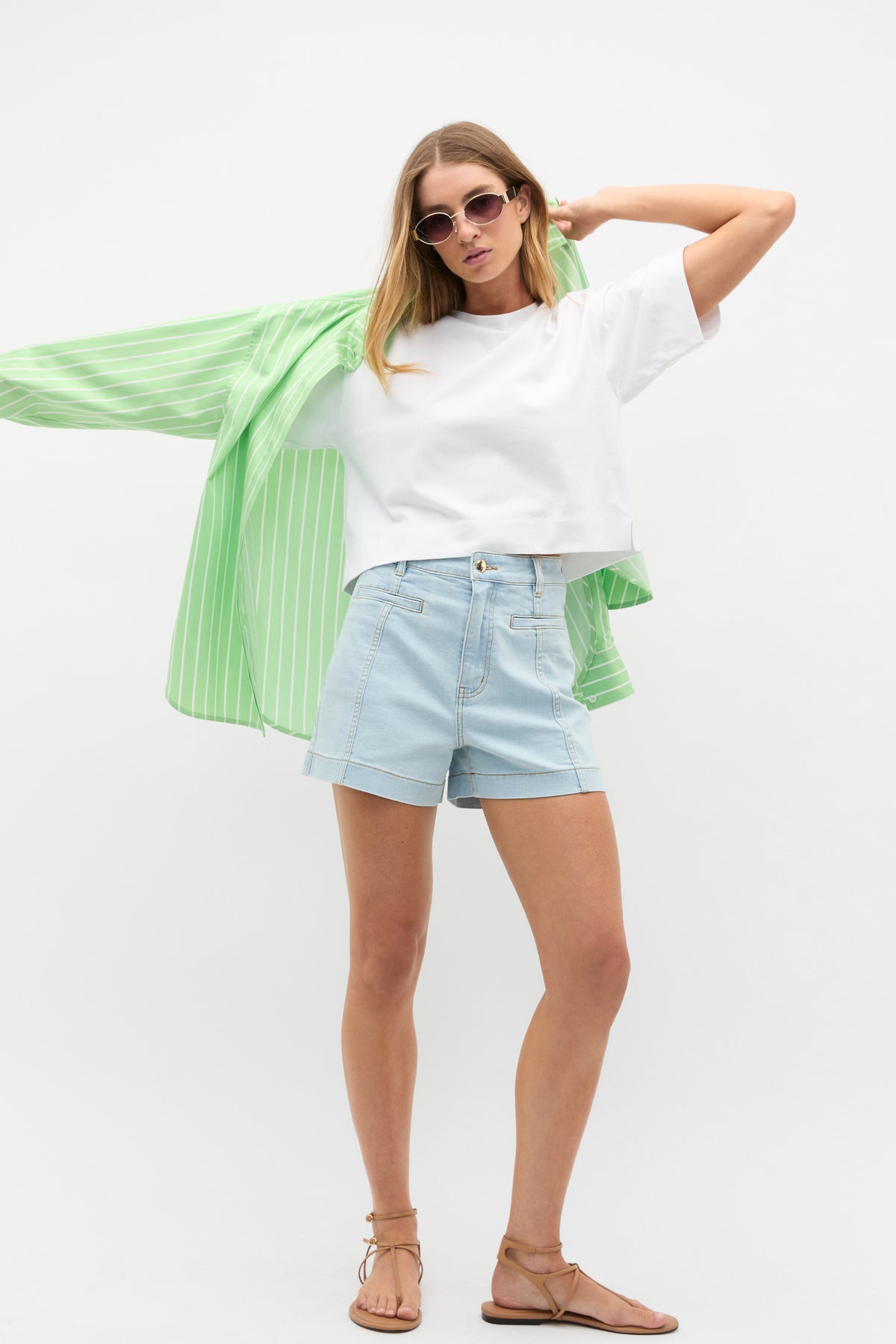 Cotton Boxy Split Hem Tee
