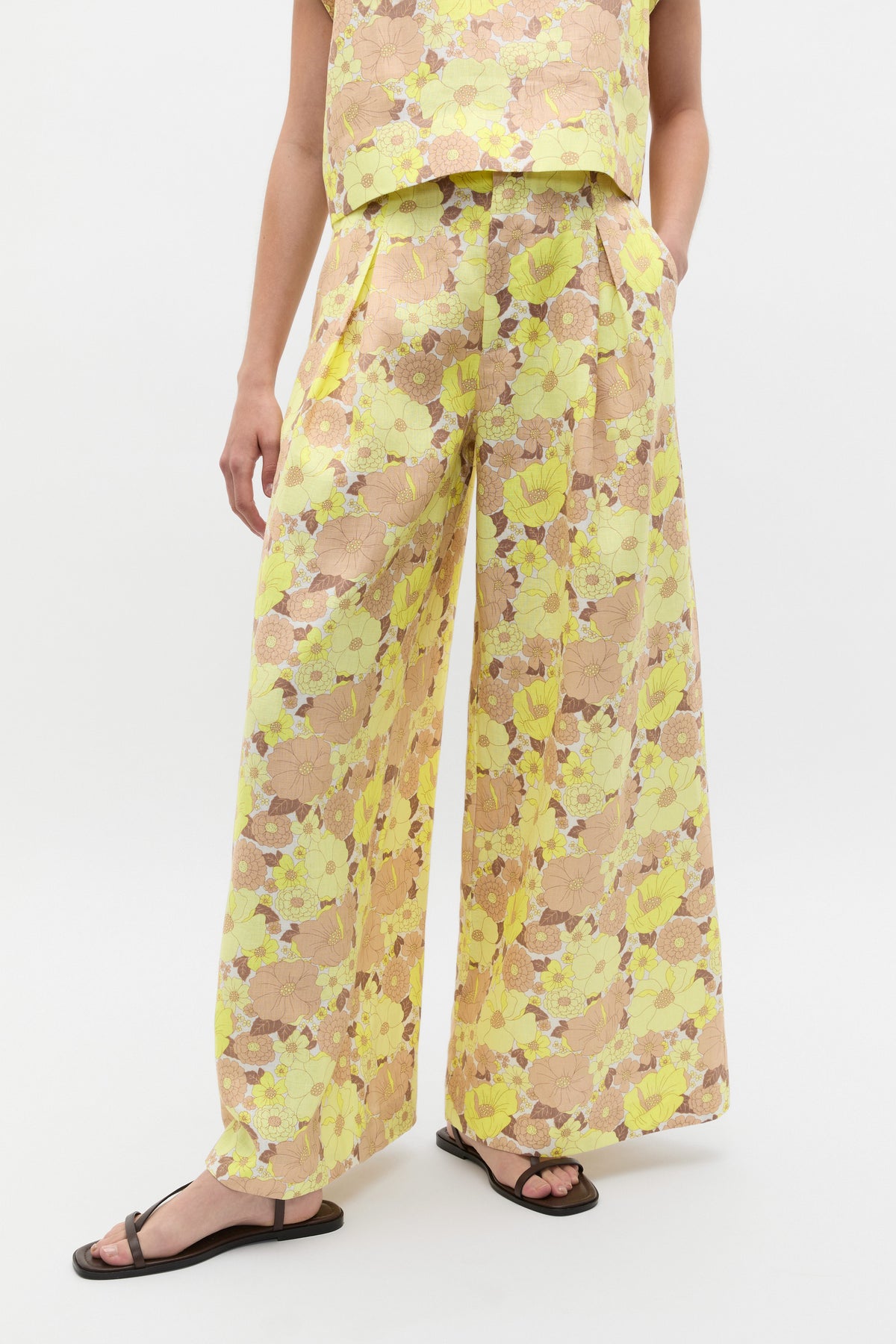 Linen Vintage Floral Pant