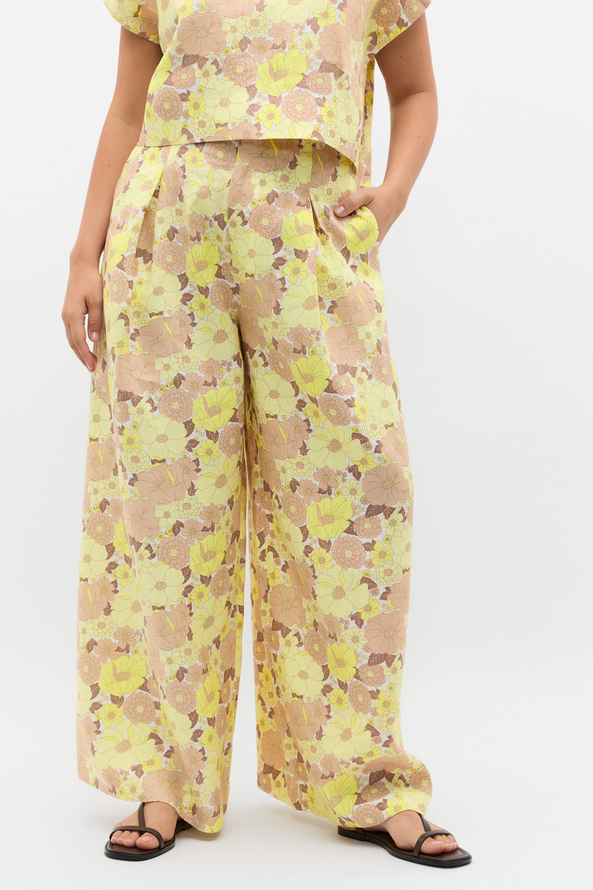 Linen Vintage Floral Pant