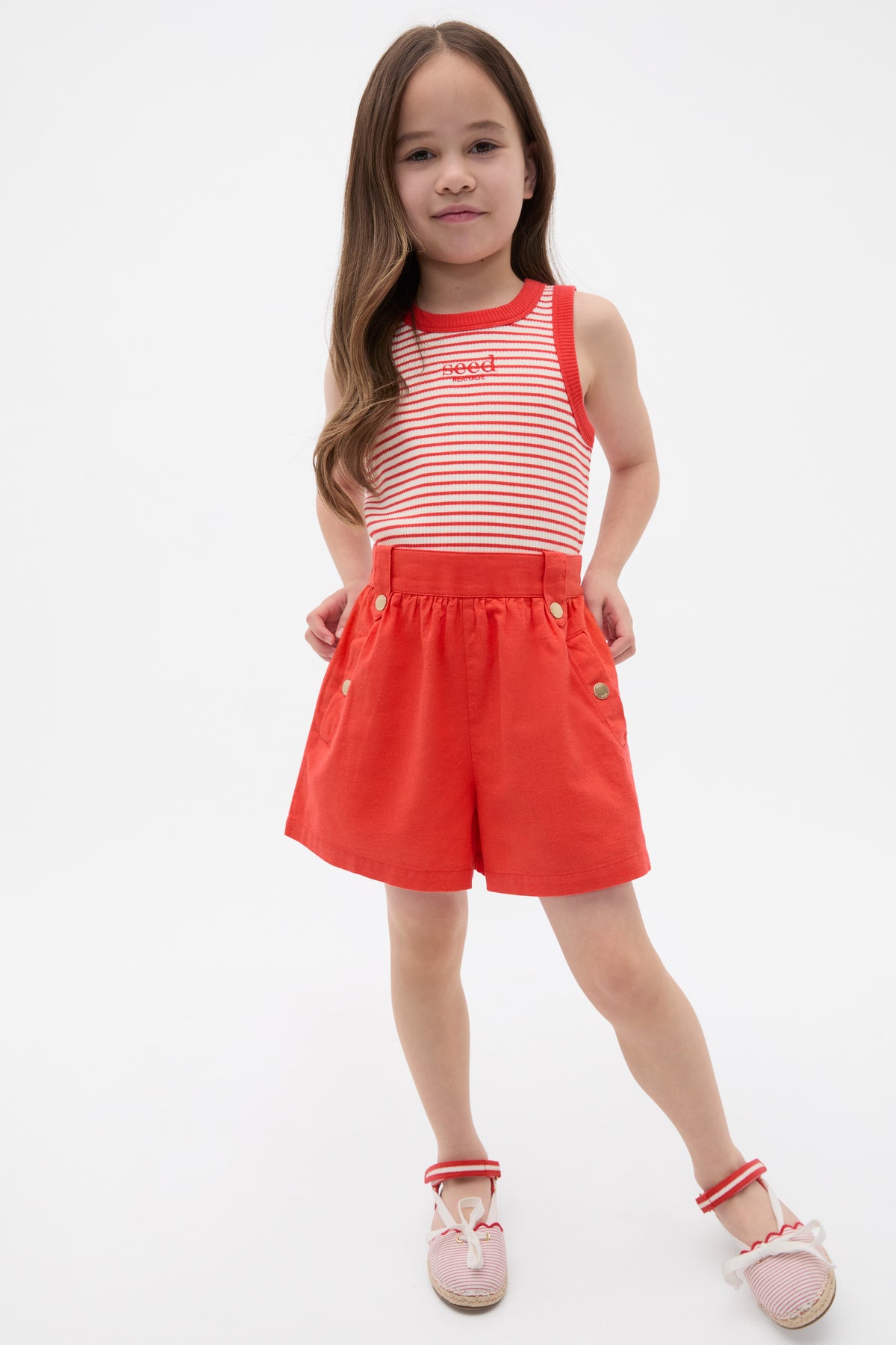 Flat Front Button Short