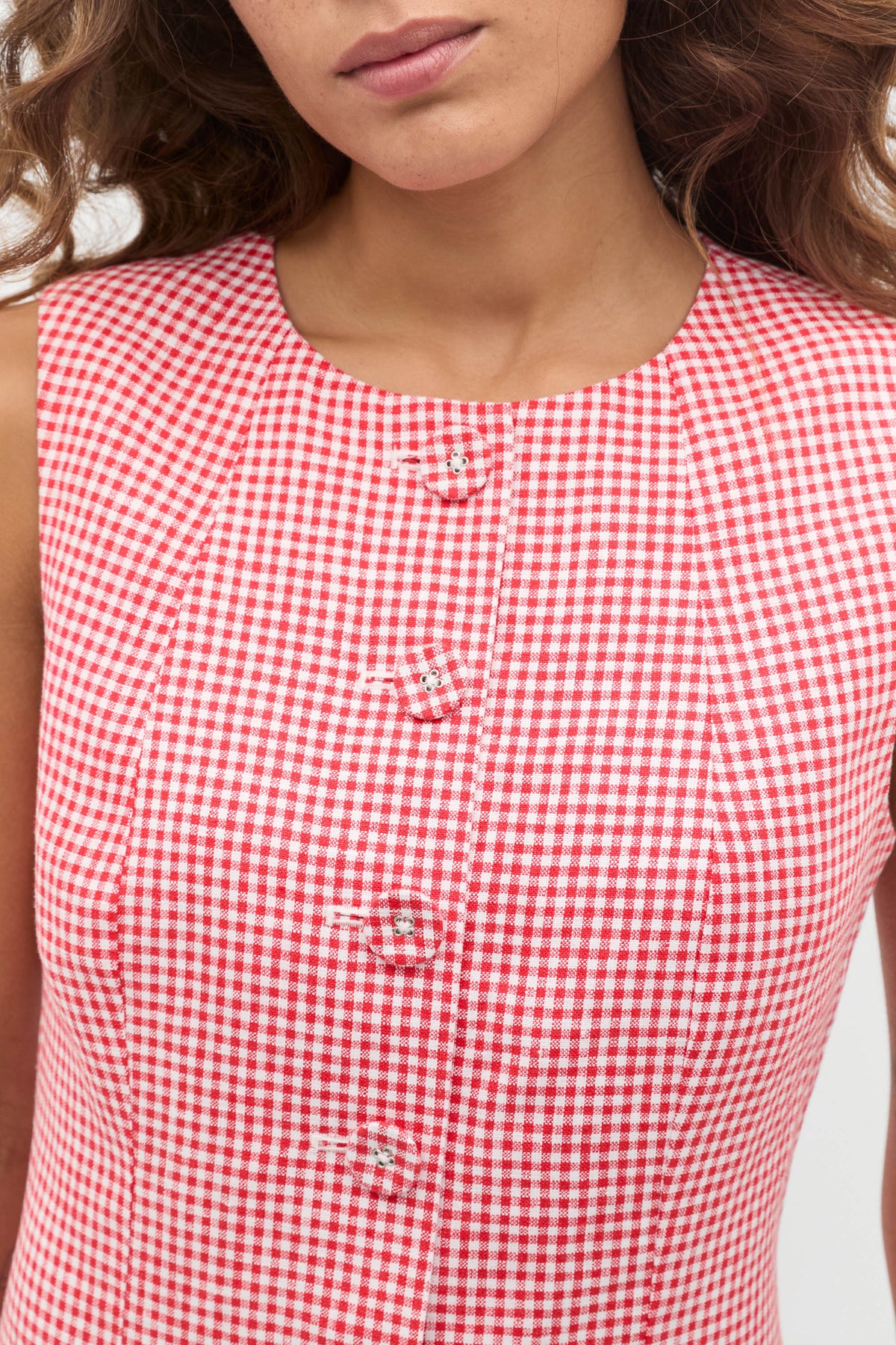 Gingham Linen Mini Dress