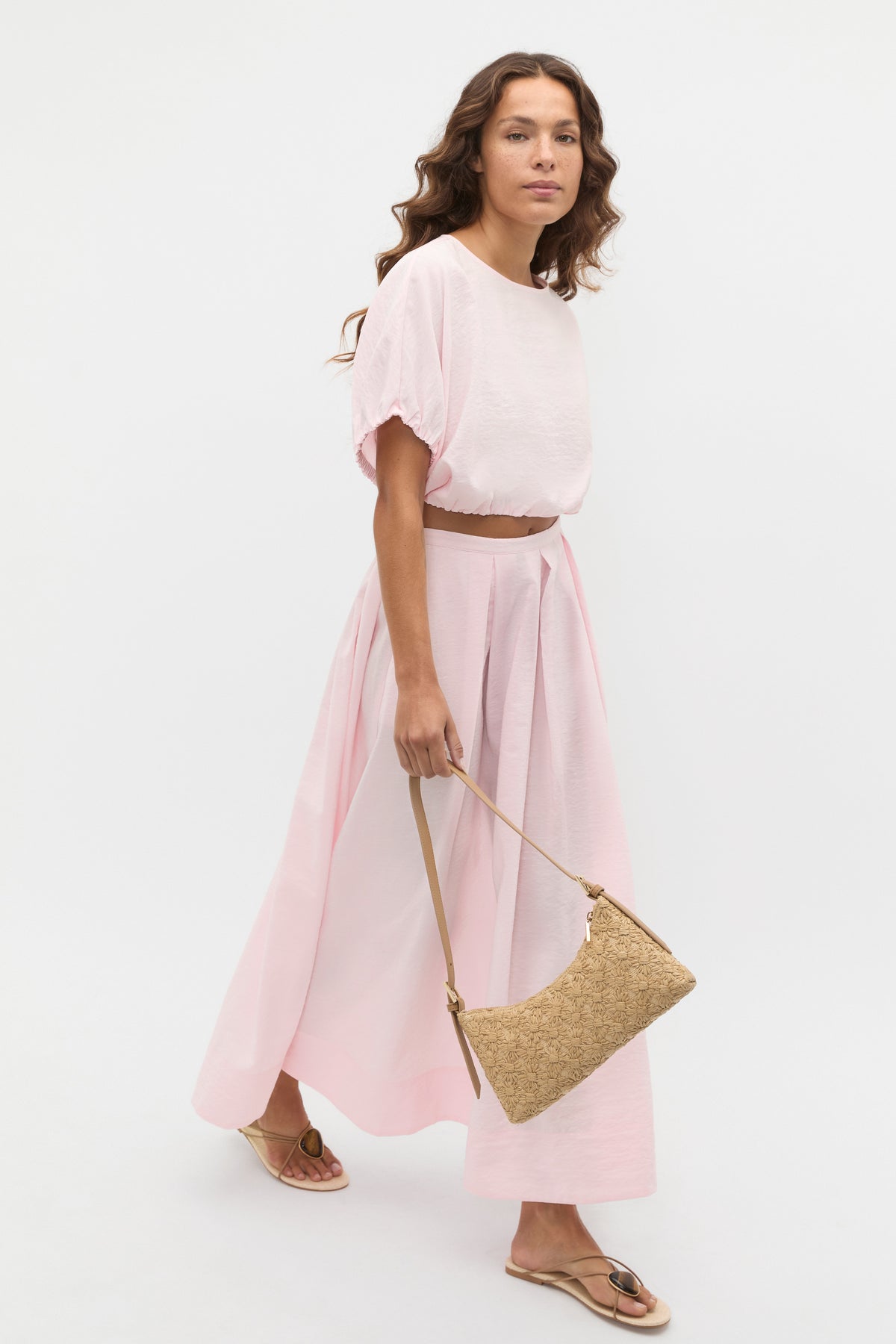 Crushed Pleat Detail Skirt