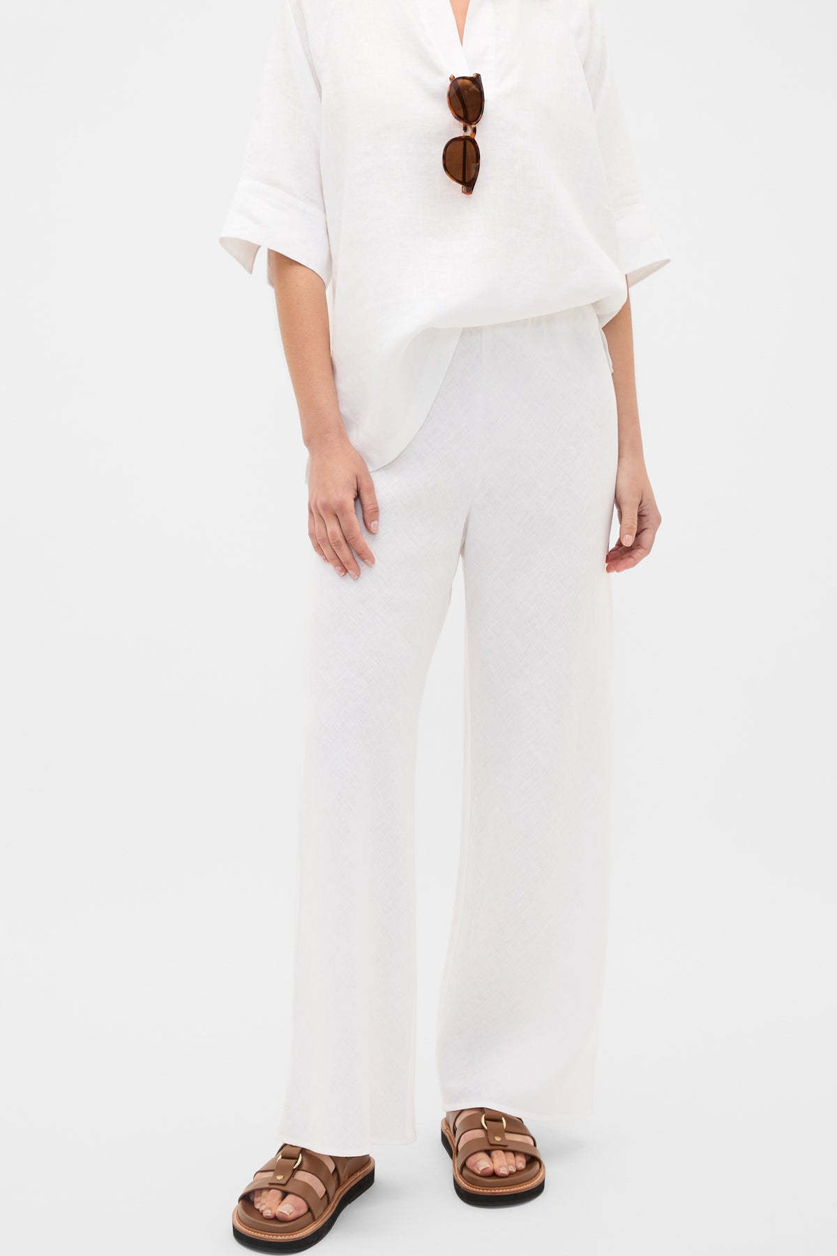 Core Linen Easy Wide Leg Pant