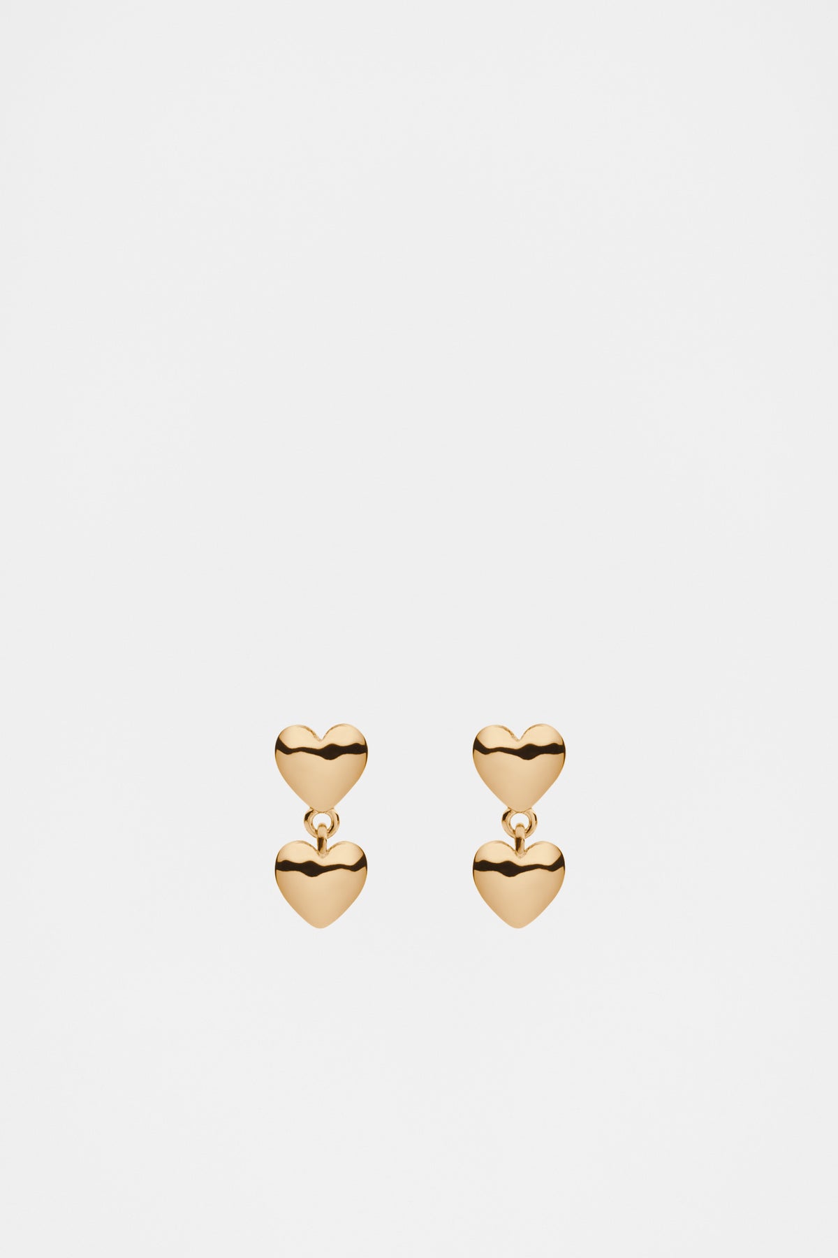 Double Heart Drop Earring