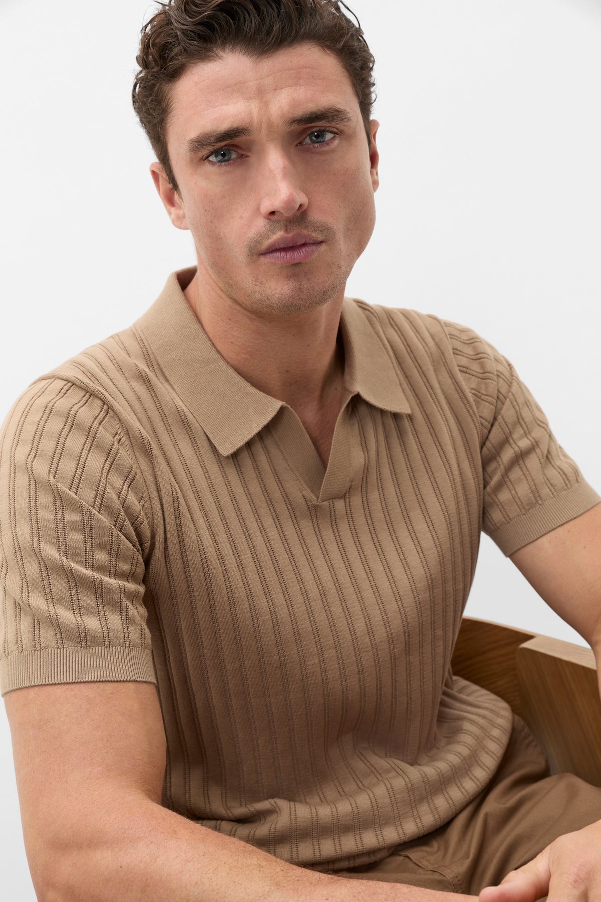 Stripe Cotton Knit Polo