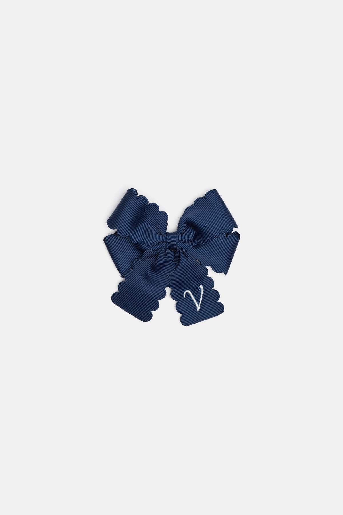 Grosgrain Initial Bow Duck Clip