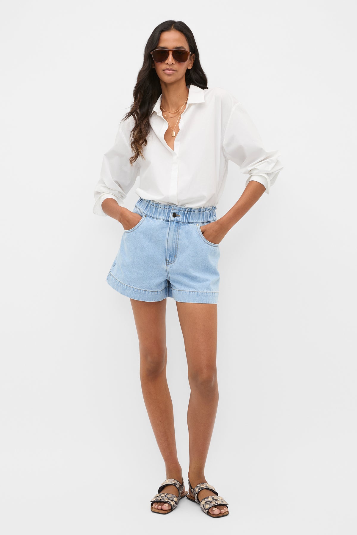 Denim Relaxed Paperbag Short