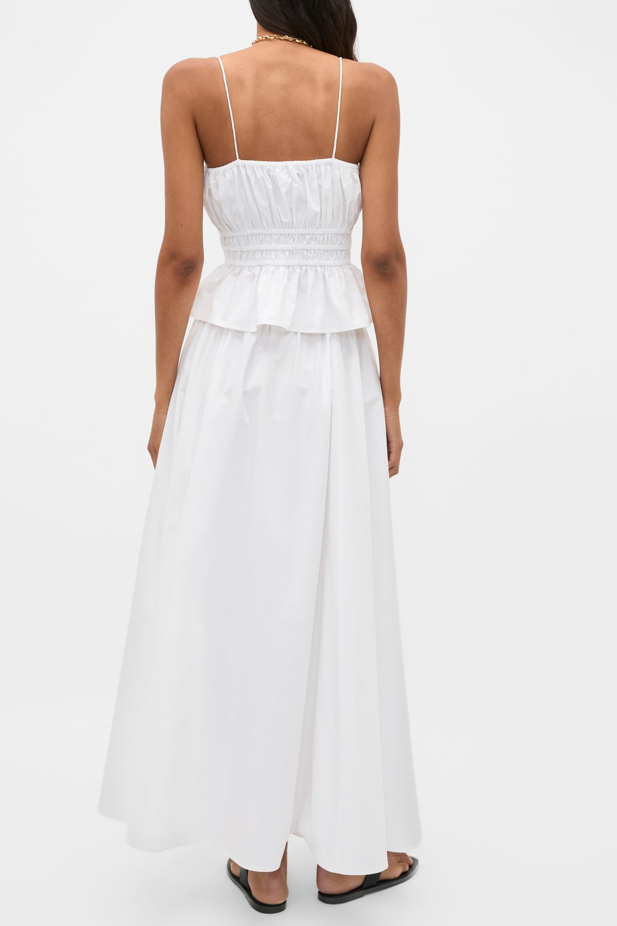 Cotton Poplin Gathered Skirt