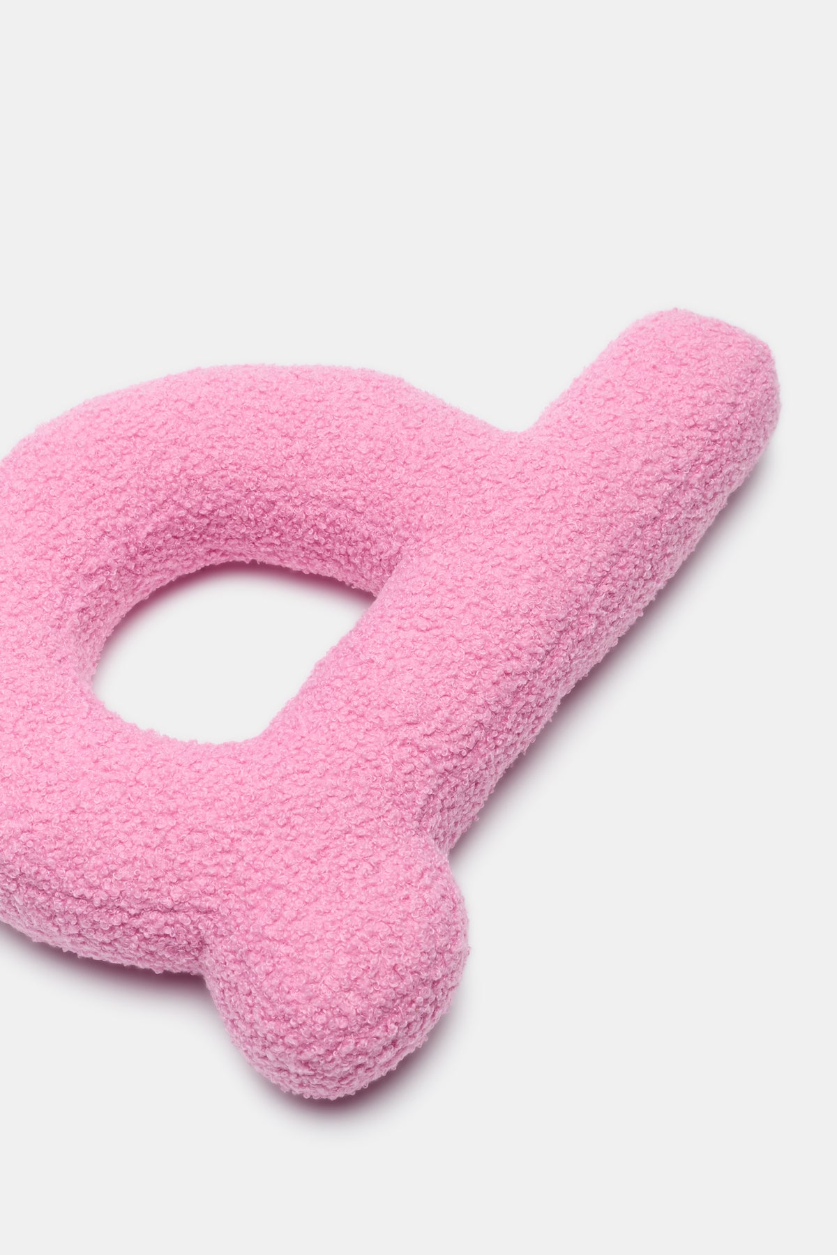 Pink Boucle Initial Cushion