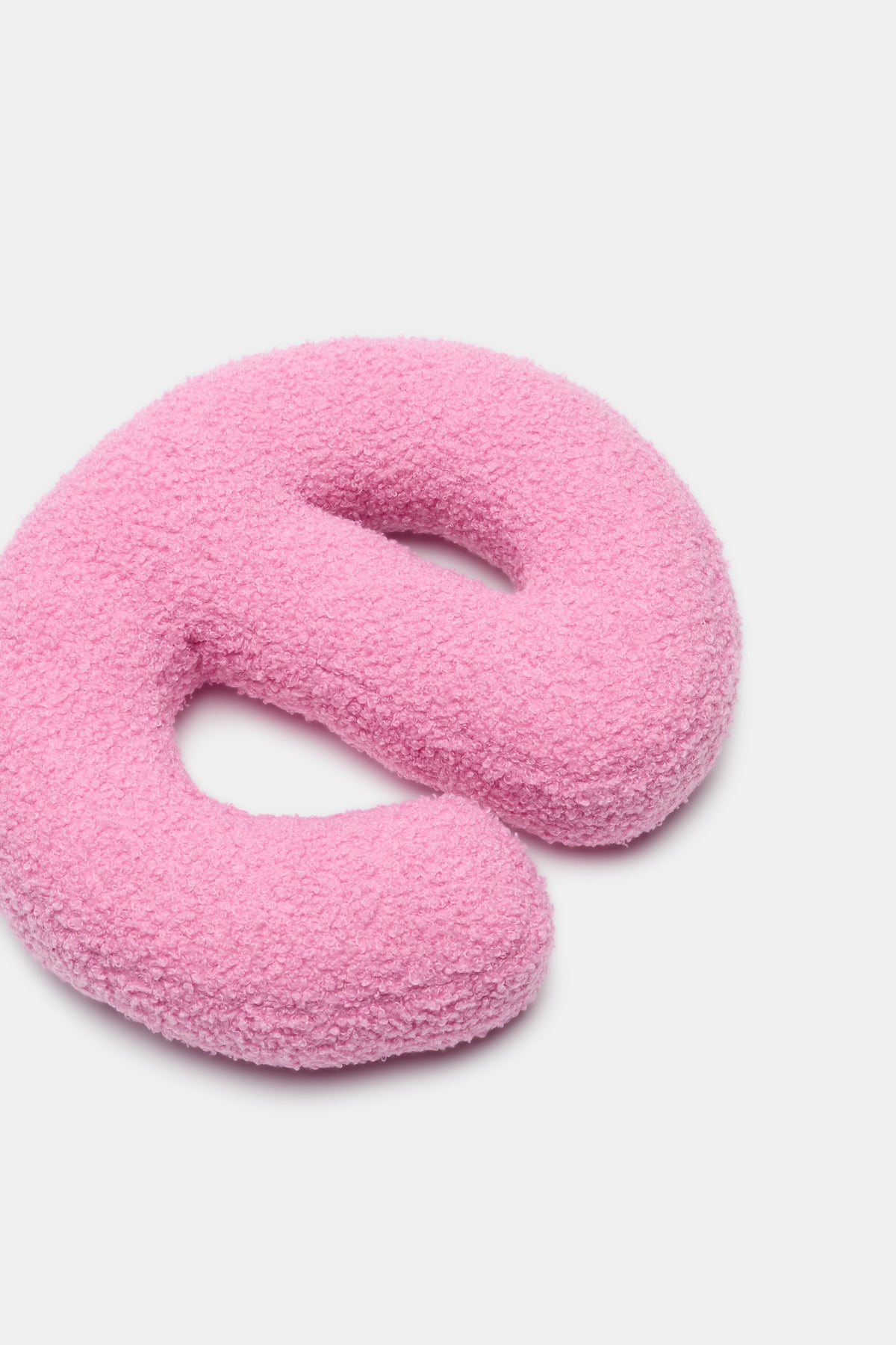 Pink Boucle Initial Cushion