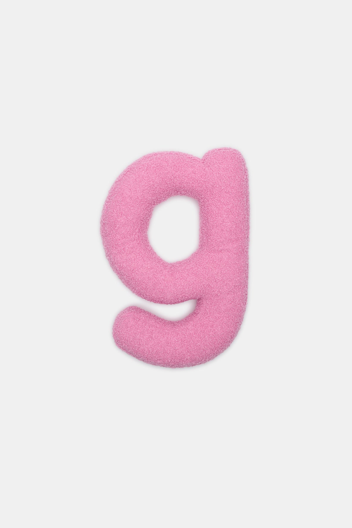 Pink Boucle Initial Cushion