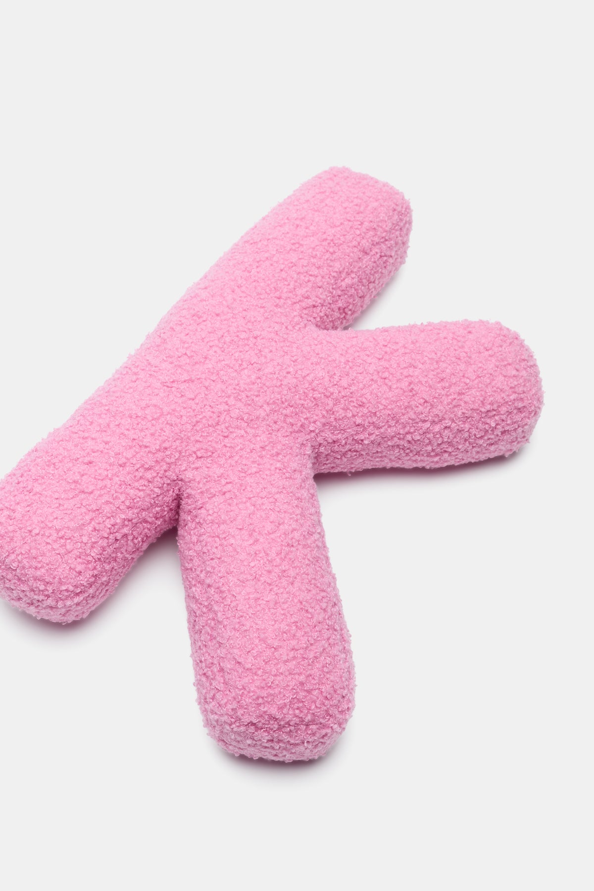 Pink Boucle Initial Cushion