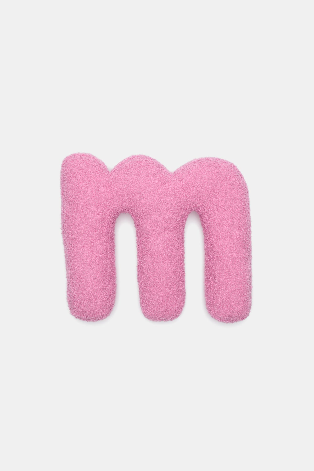 Pink Boucle Initial Cushion
