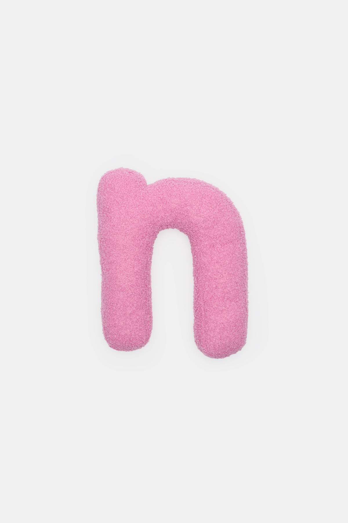 Pink Boucle Initial Cushion