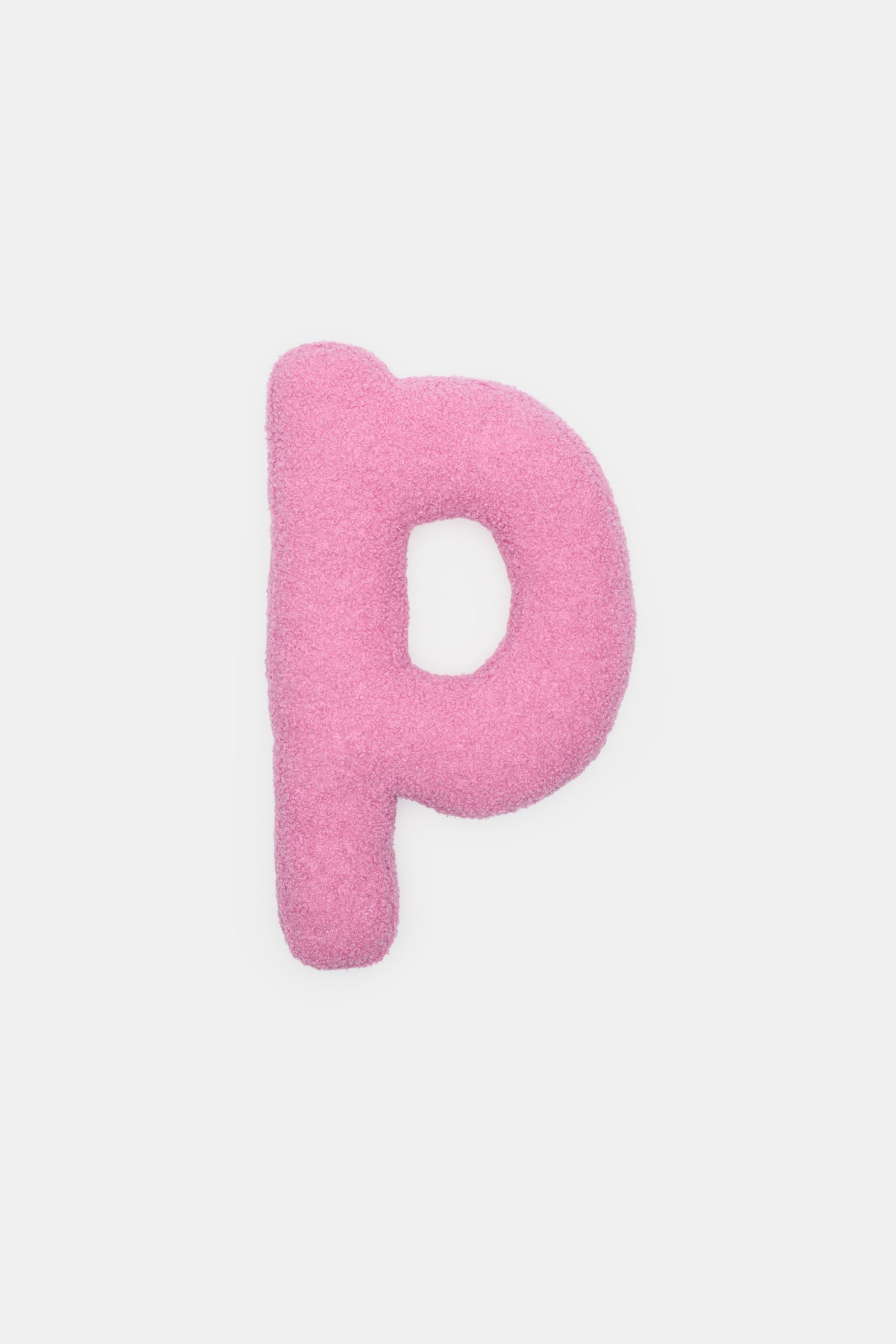 Pink Boucle Initial Cushion
