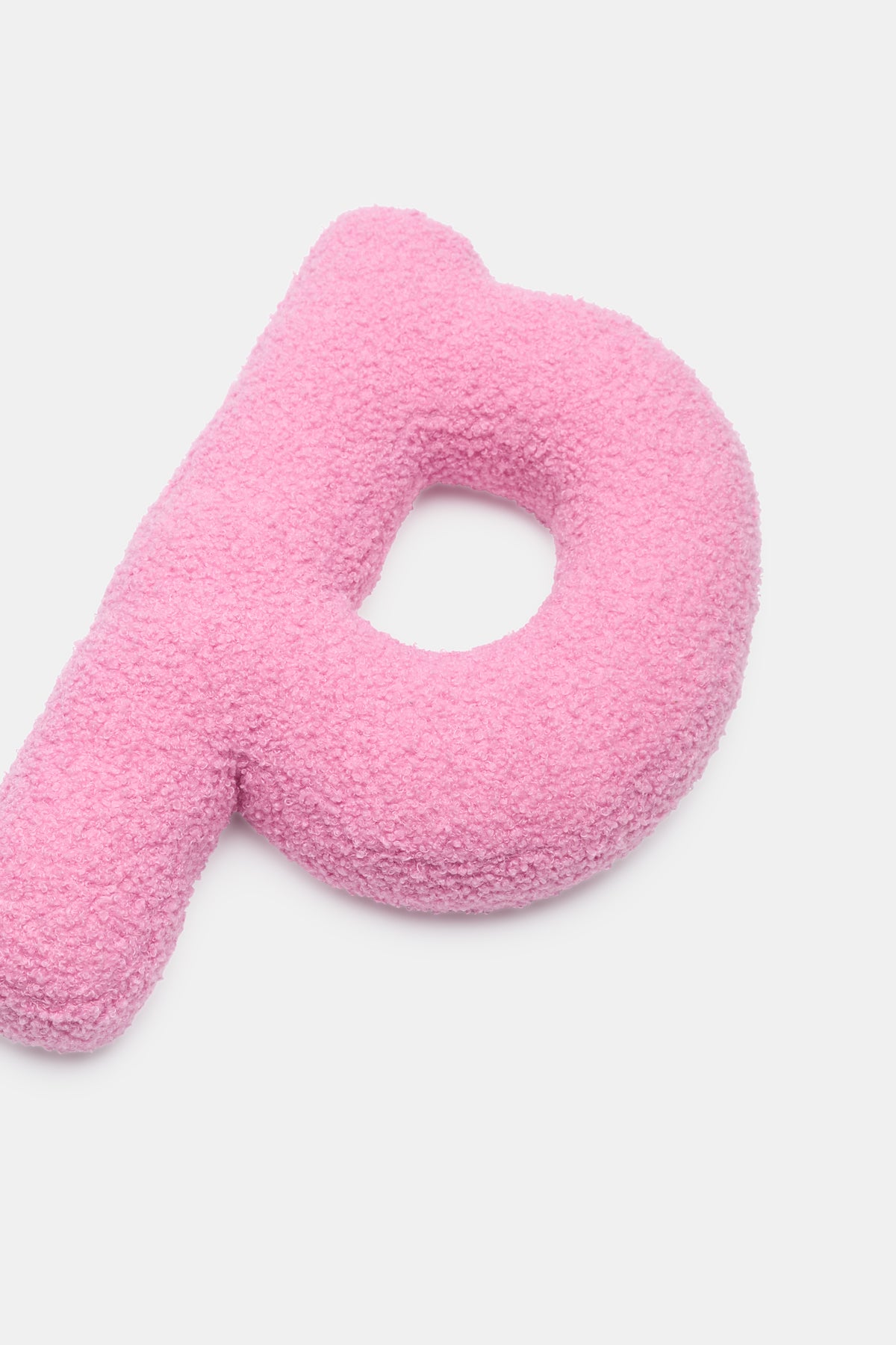 Pink Boucle Initial Cushion