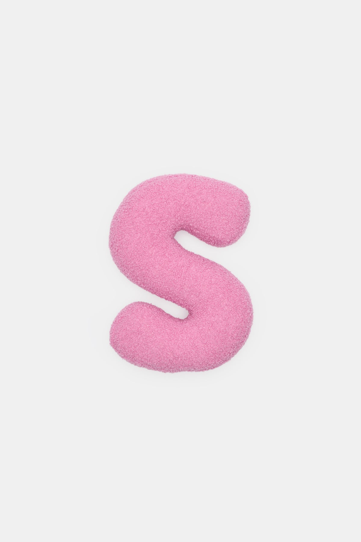 Pink Boucle Initial Cushion