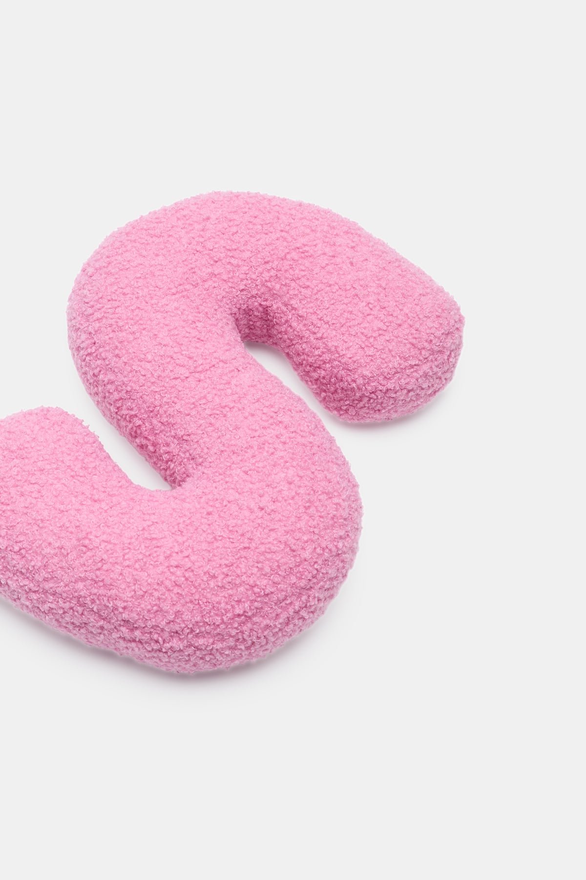 Pink Boucle Initial Cushion