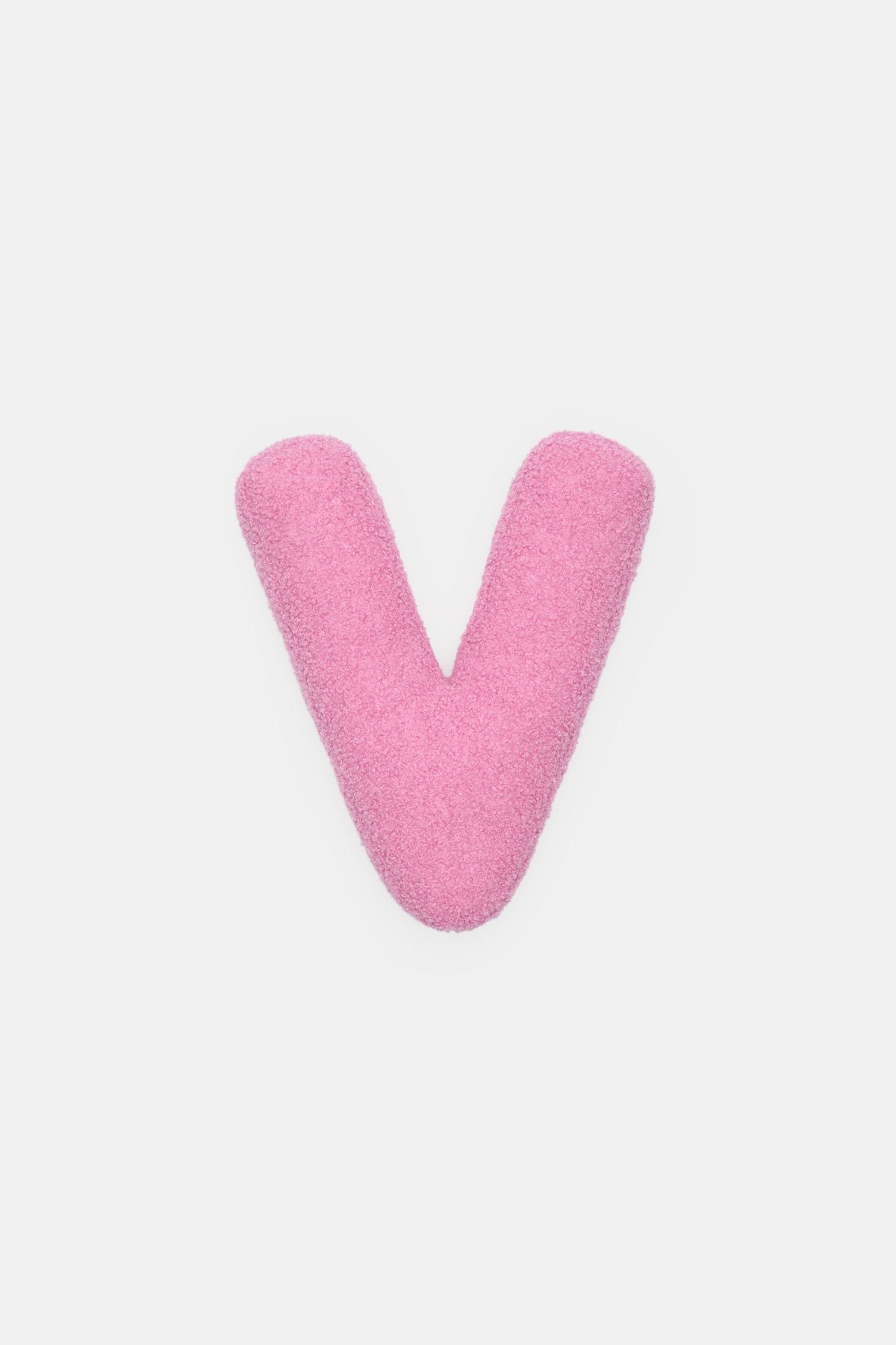 Pink Boucle Initial Cushion
