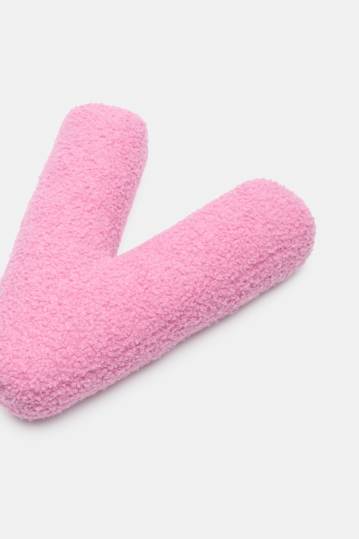 Pink Boucle Initial Cushion
