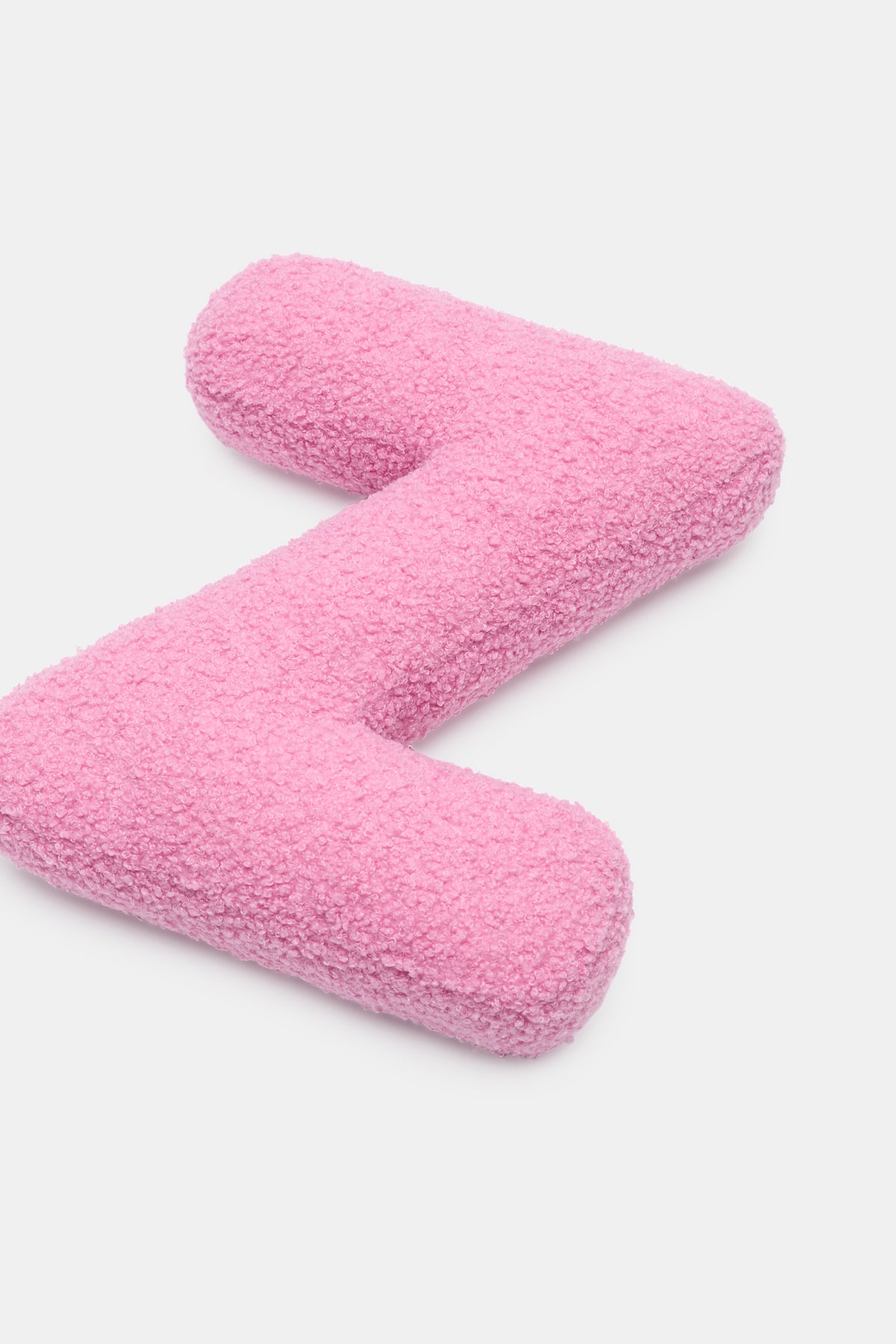 Pink Boucle Initial Cushion
