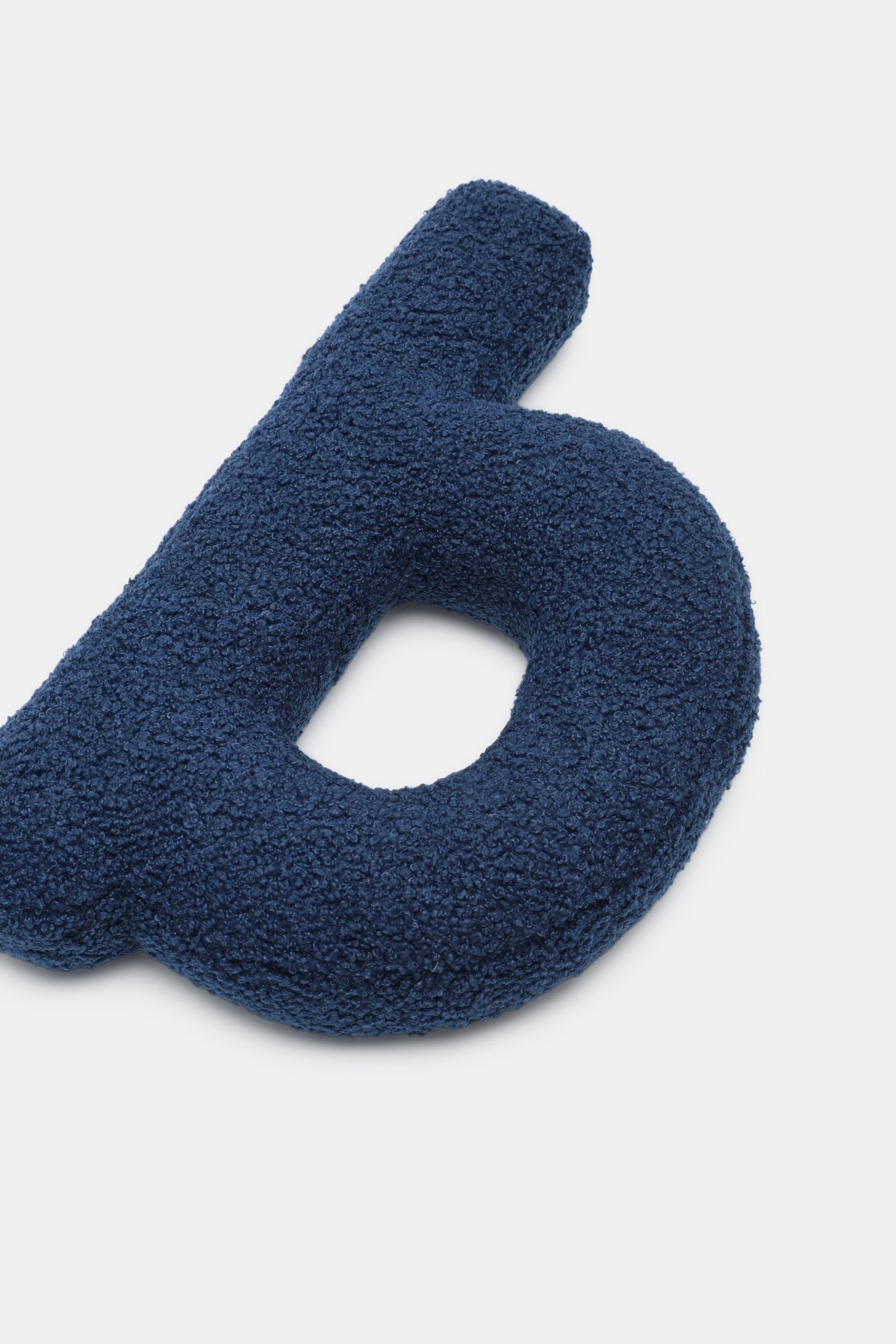 Blue Boucle Initial Cushion