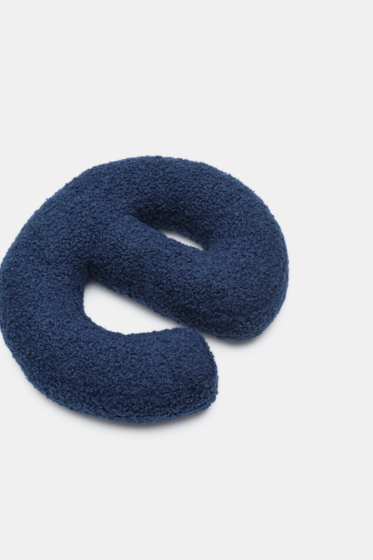 Blue Boucle Initial Cushion