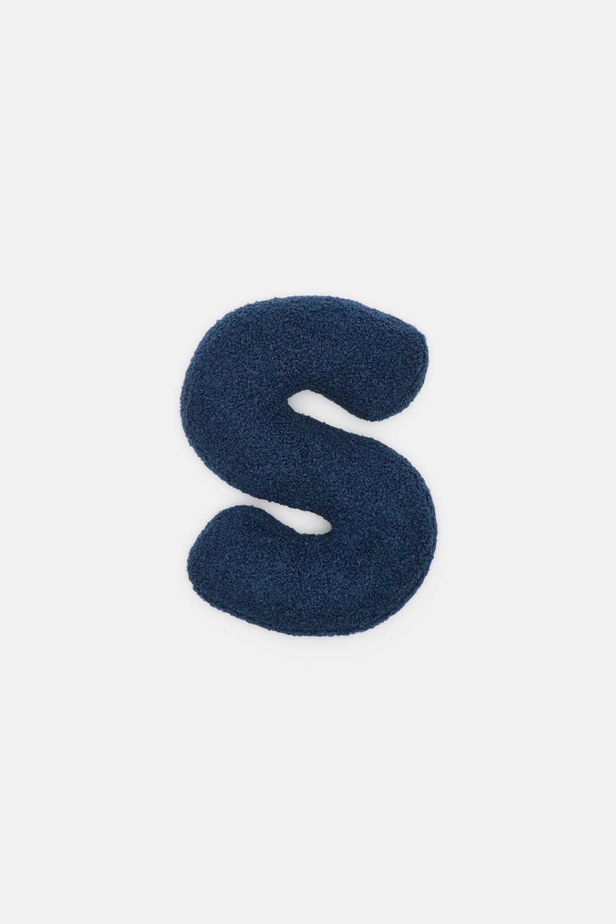 Blue Boucle Initial Cushion