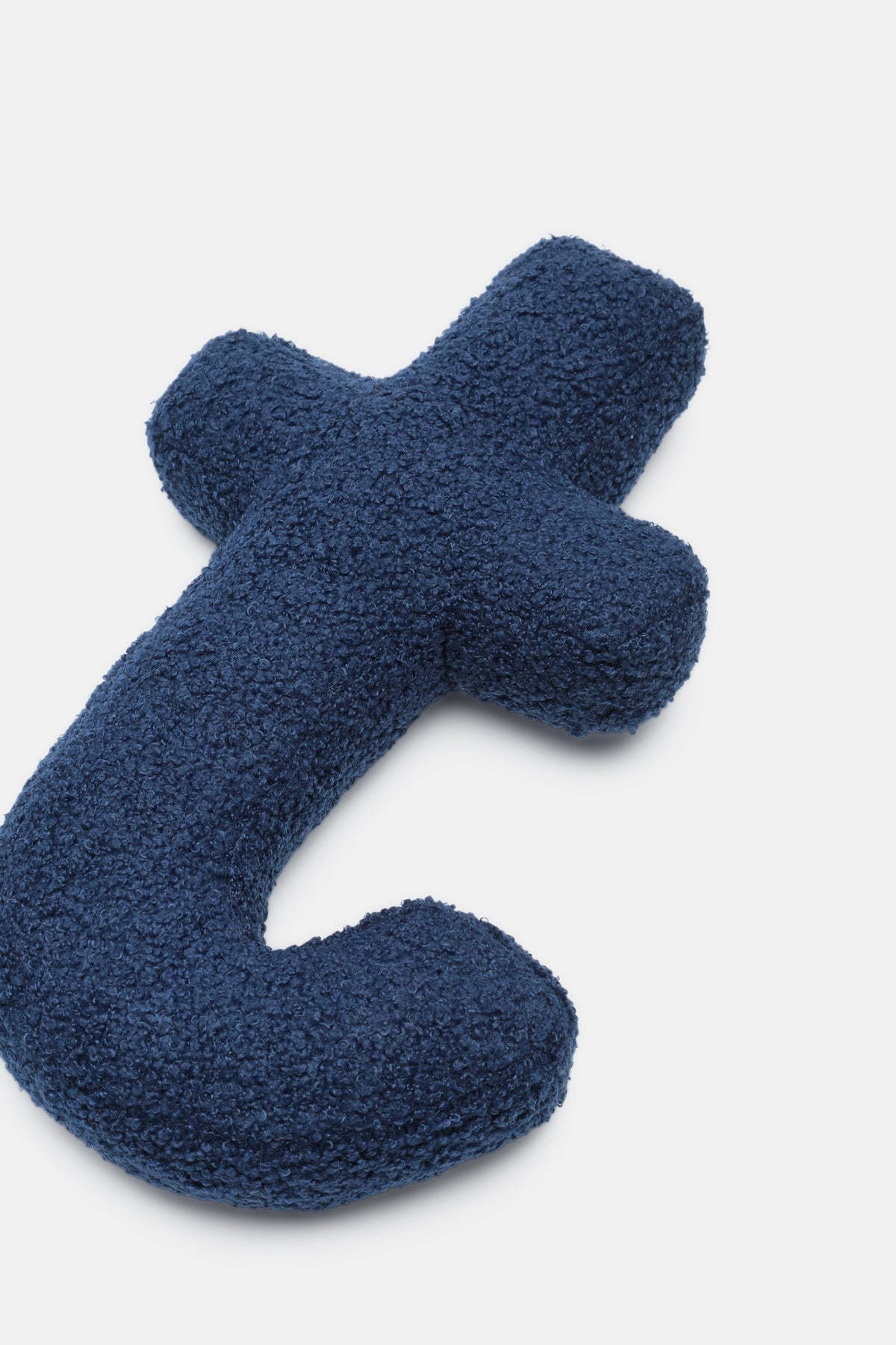 Blue Boucle Initial Cushion