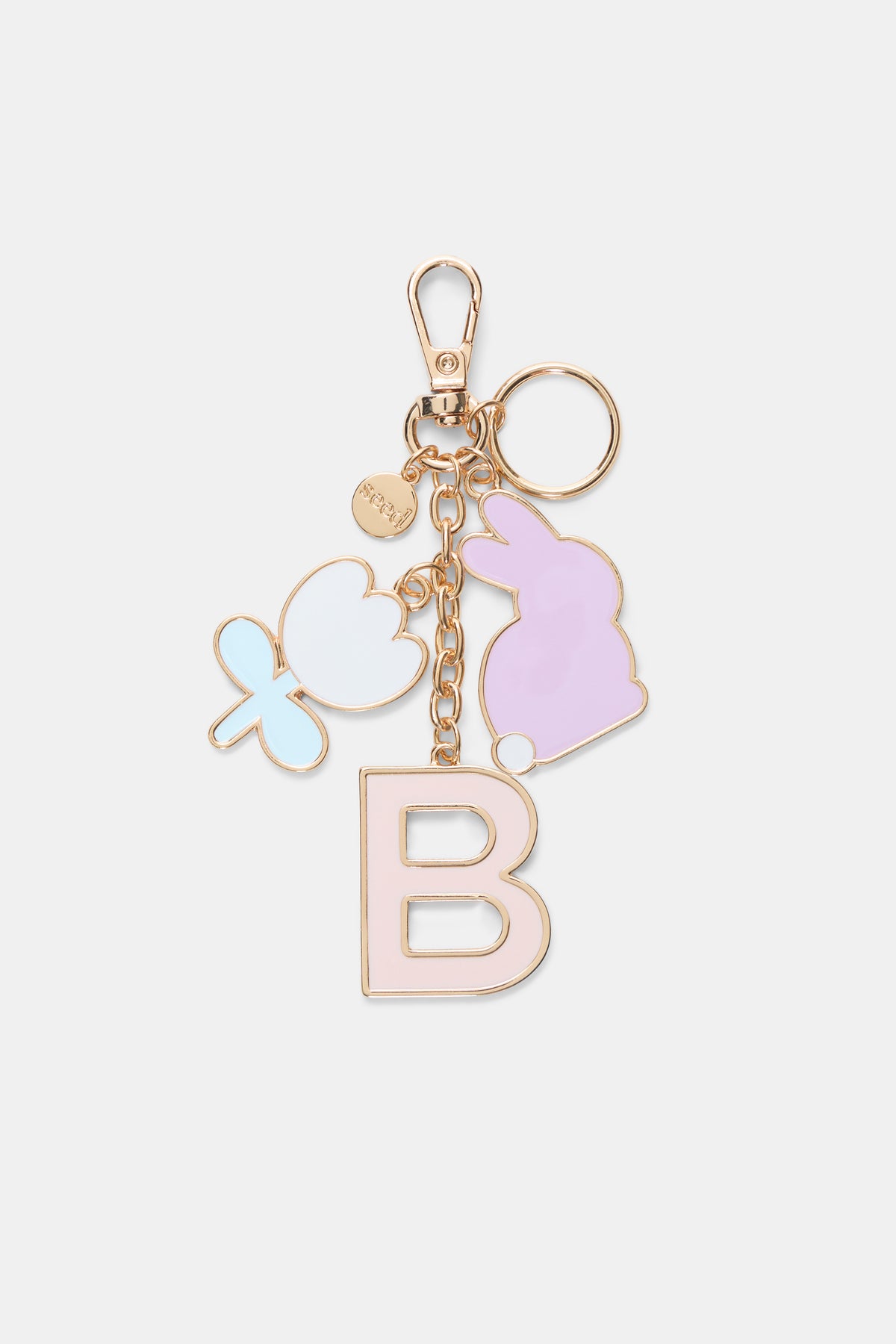 Bunny Initial Keyring