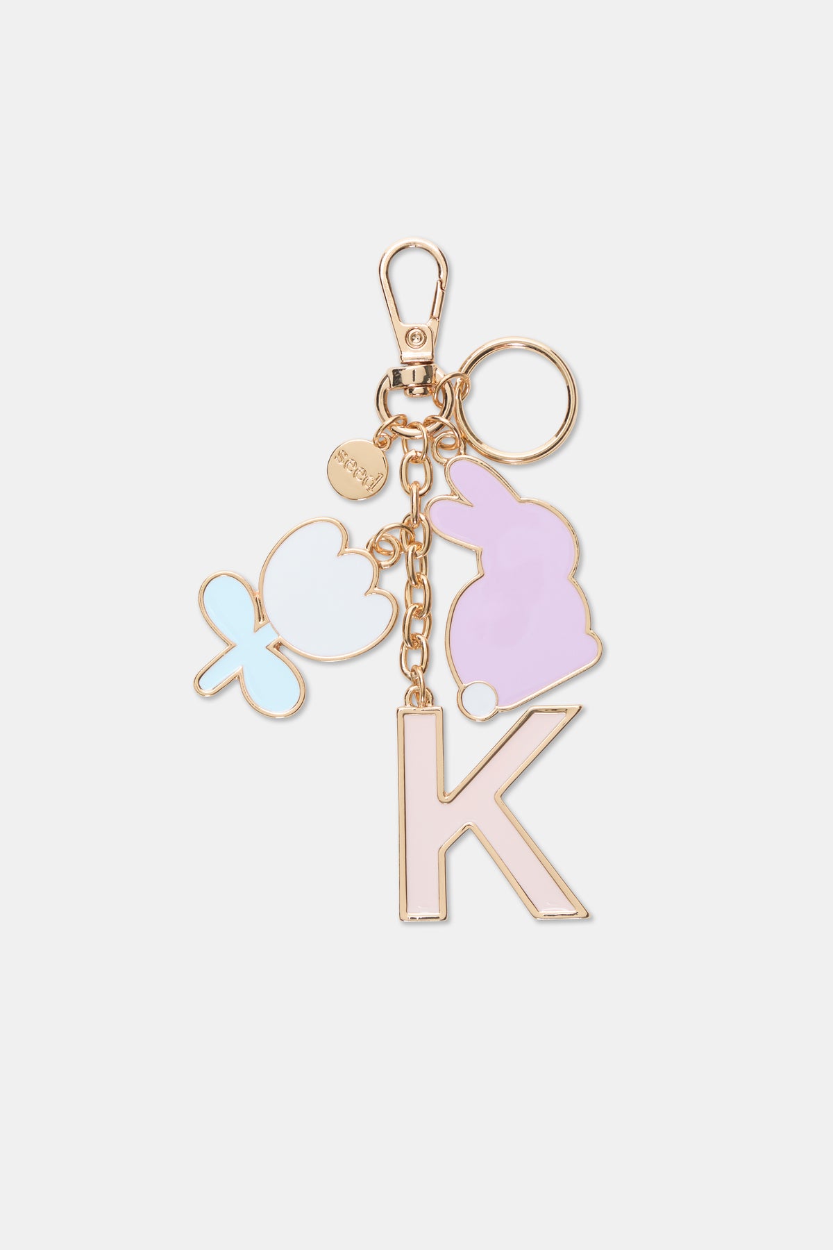 Bunny Initial Keyring