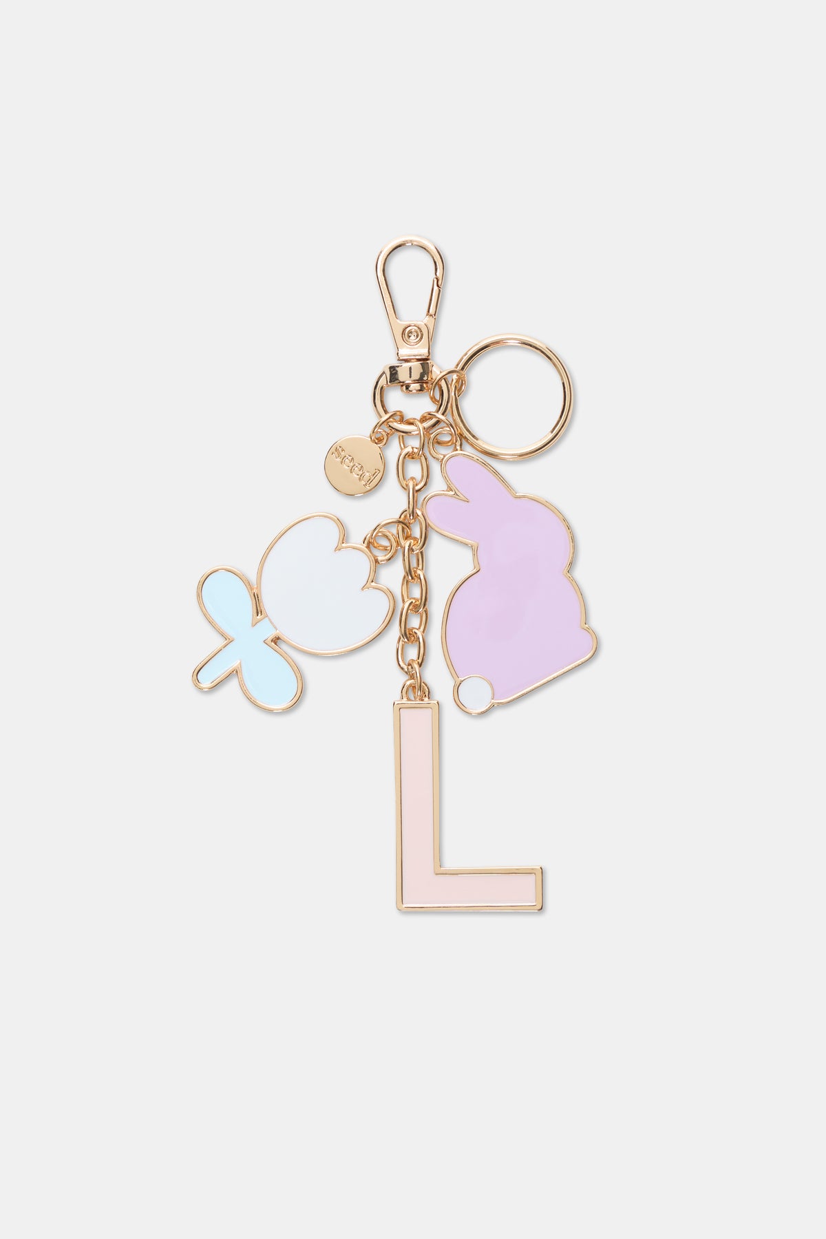 Bunny Initial Keyring