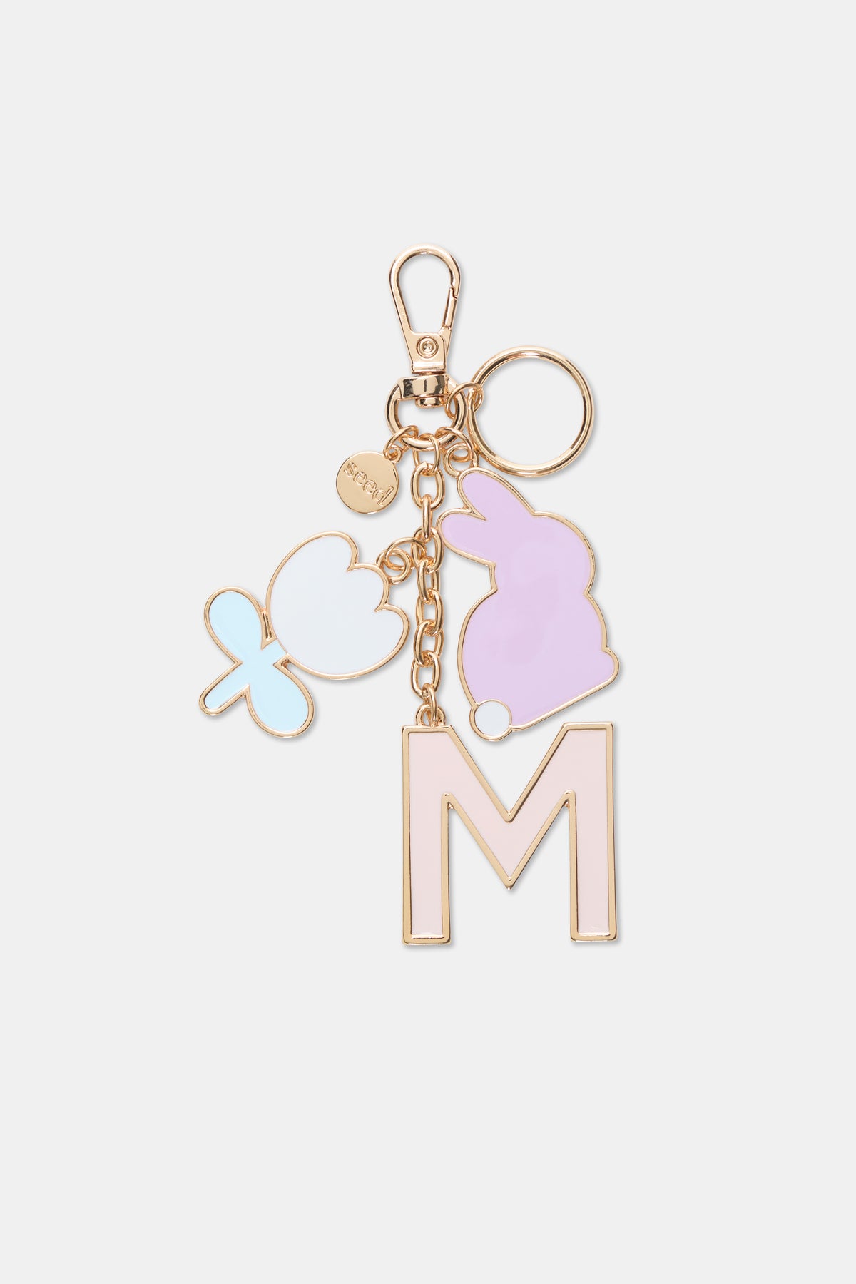 Bunny Initial Keyring