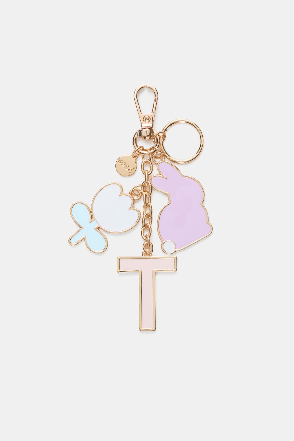 Bunny Initial Keyring