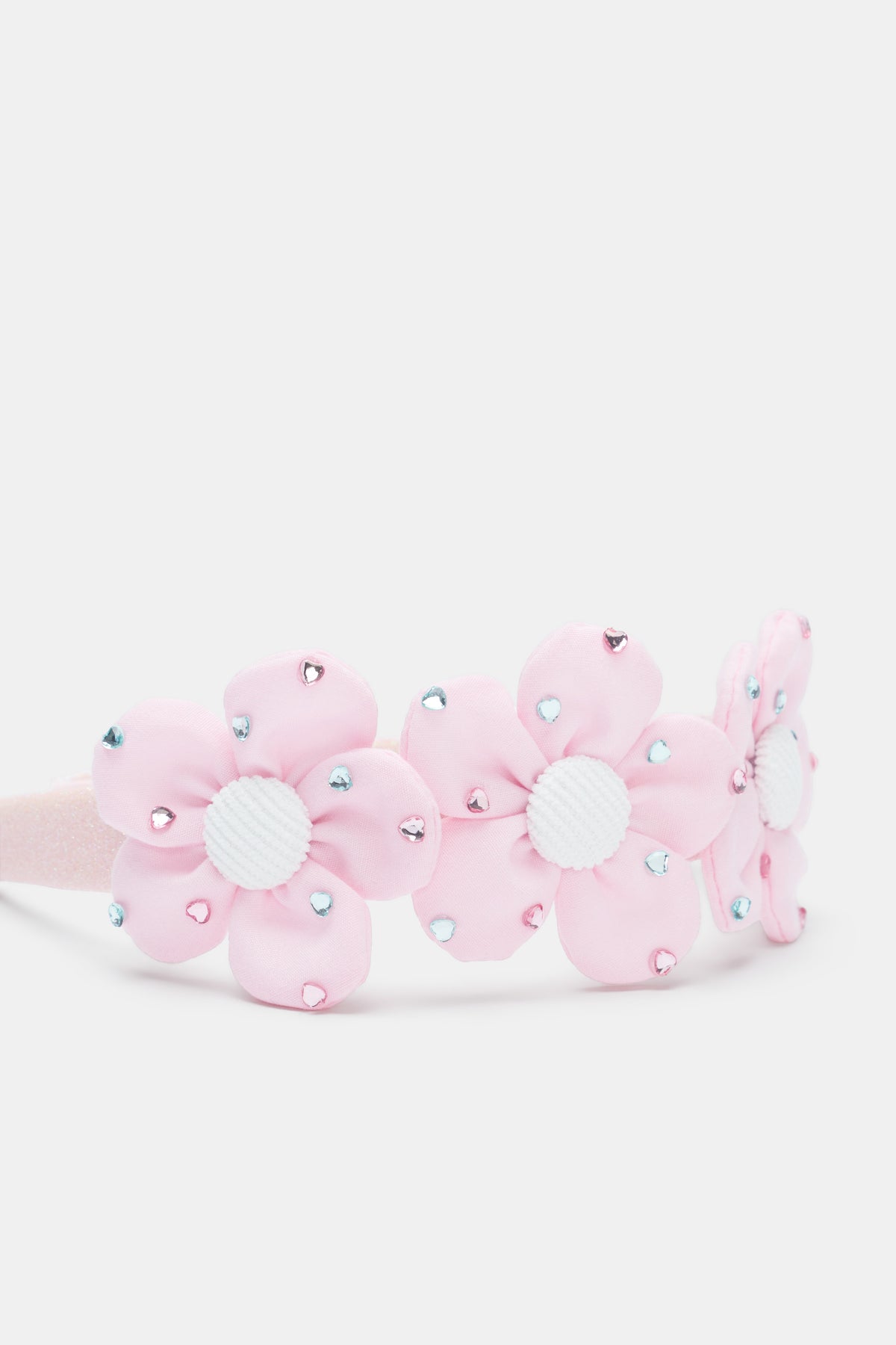 Flower Heart Gem Headband