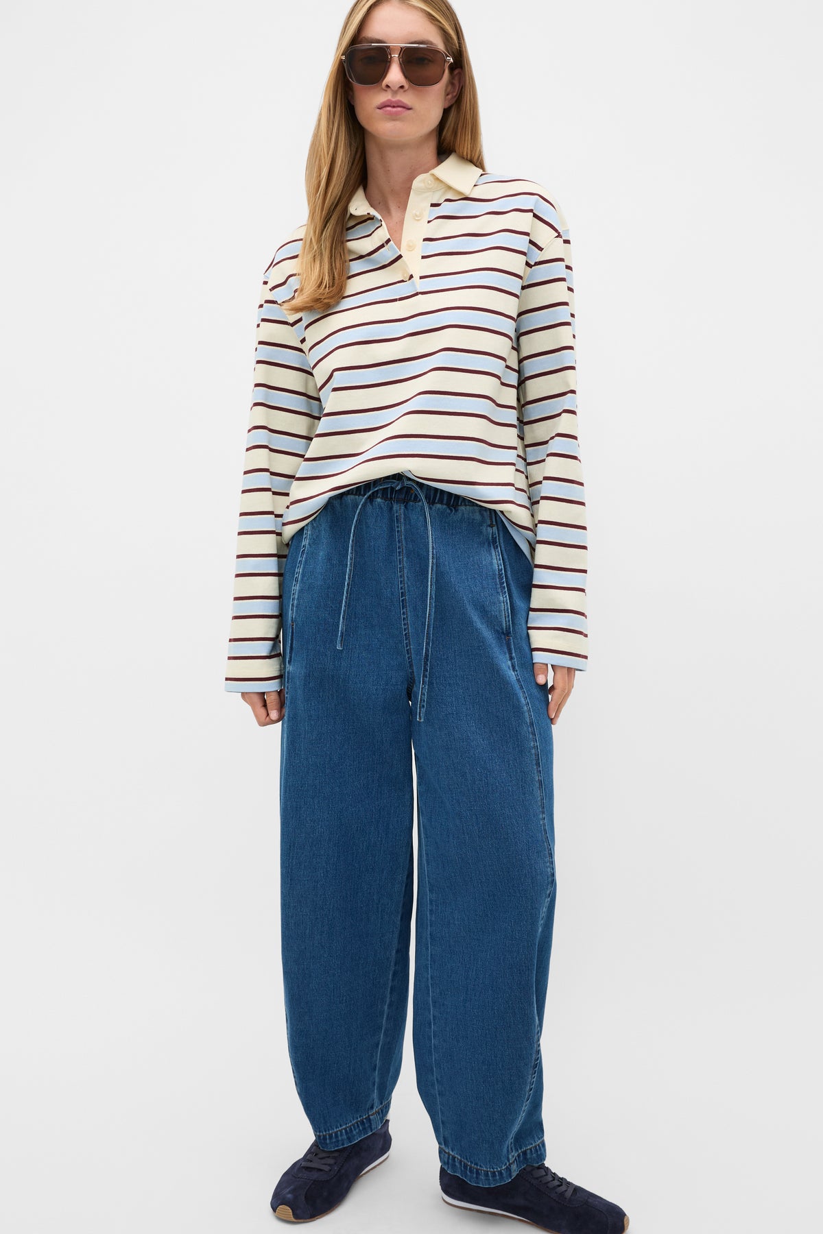 Relaxed Cotton Rugby Polo Top