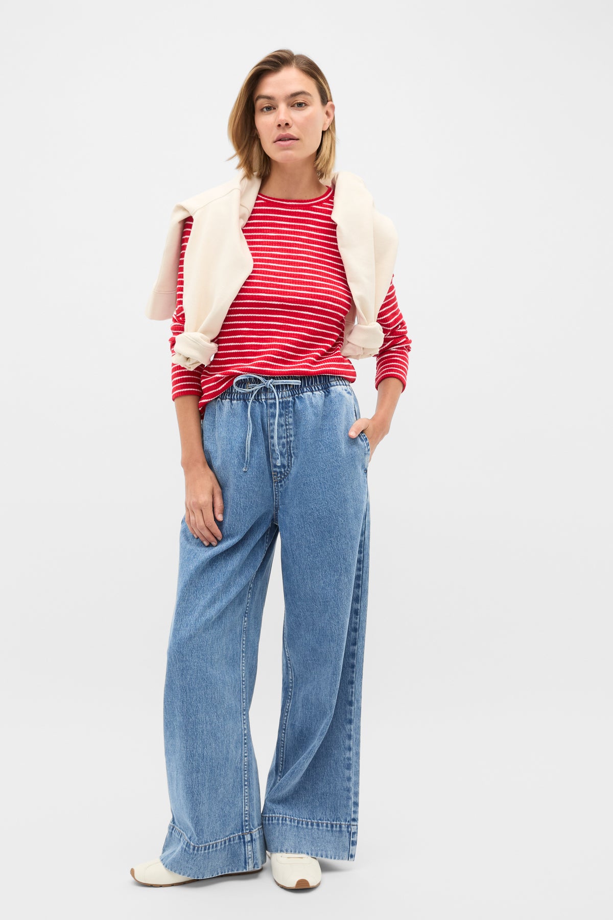 Self Stripe Textured Top