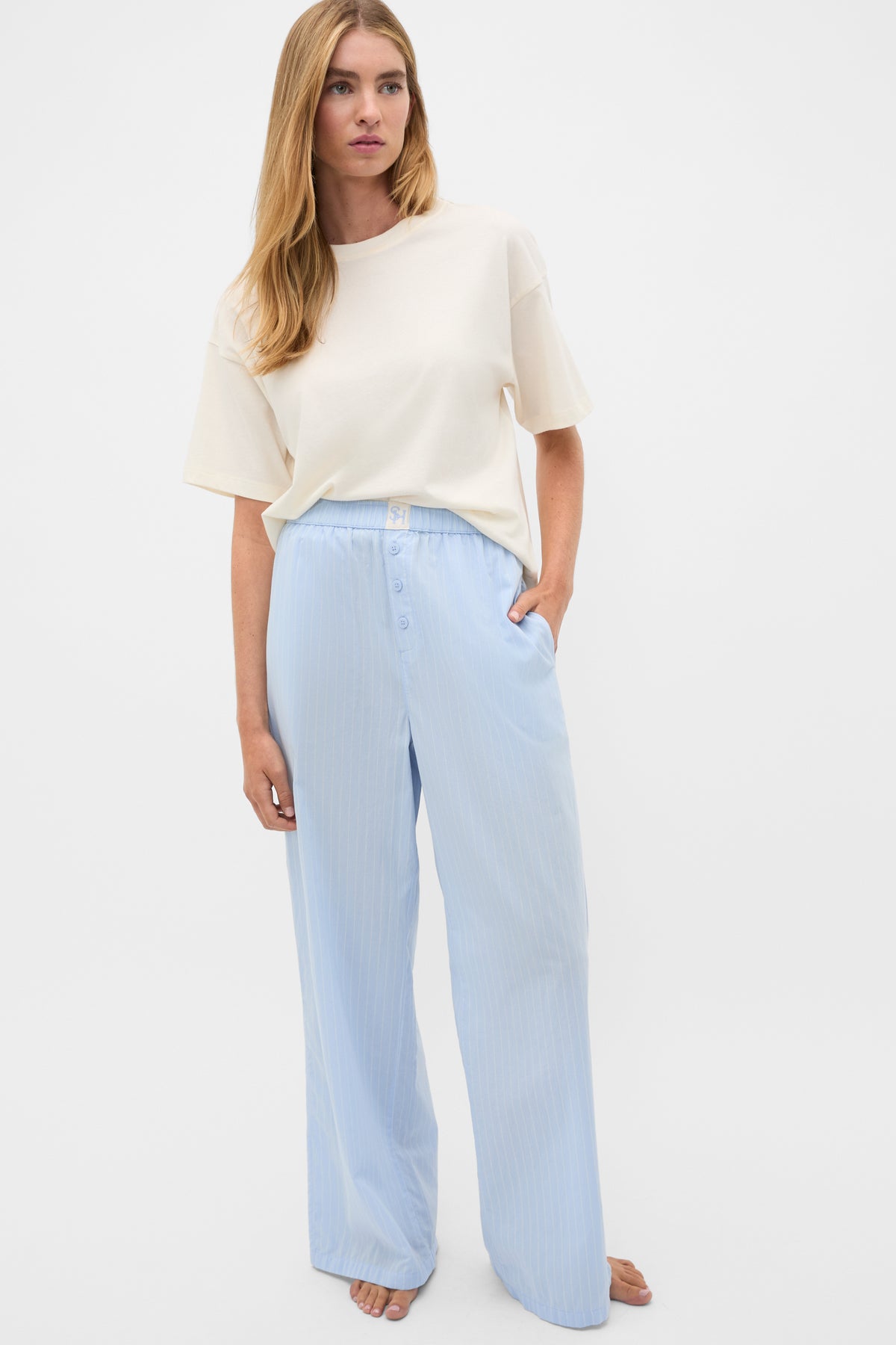 Stripe Shirt and Pant PJ Set